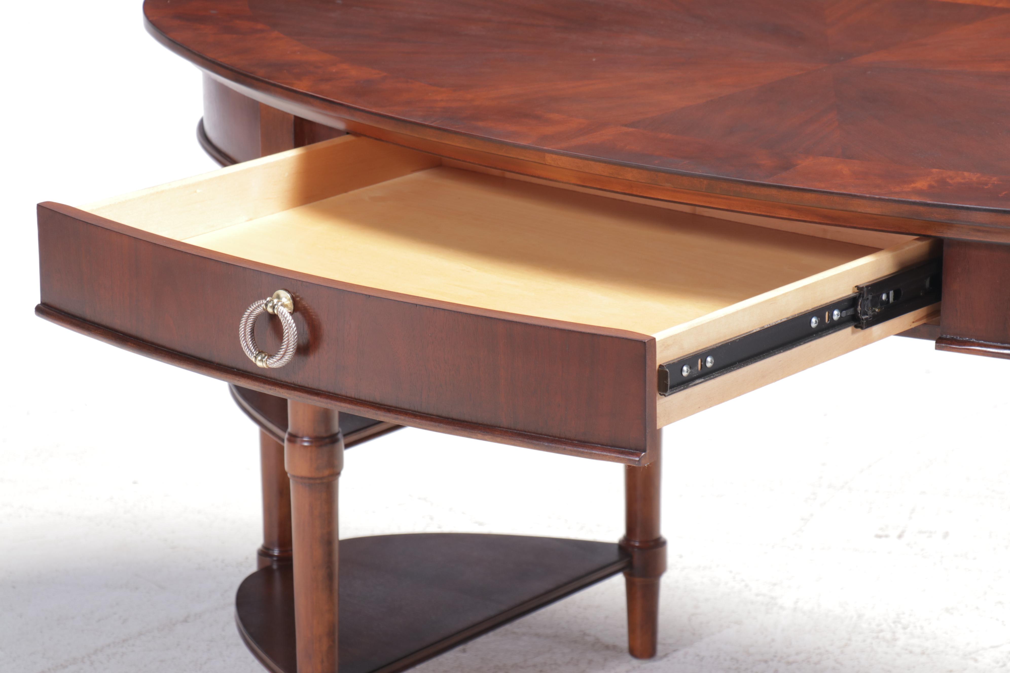 Stanley Furniture Contemporary Regency Style Mahogany Finish Oval Desk