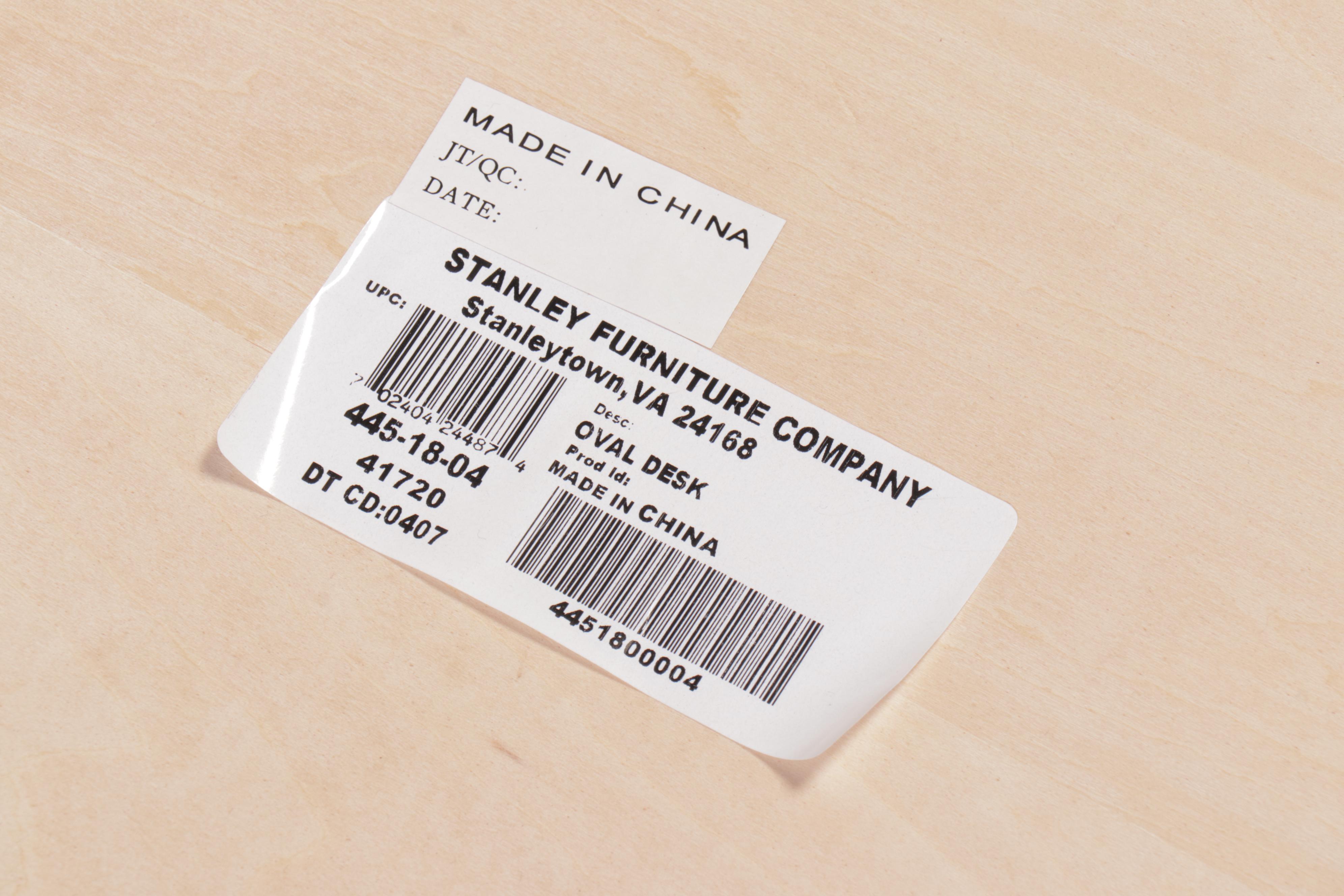 Stanley Furniture Contemporary Regency Style Mahogany Finish Oval Desk