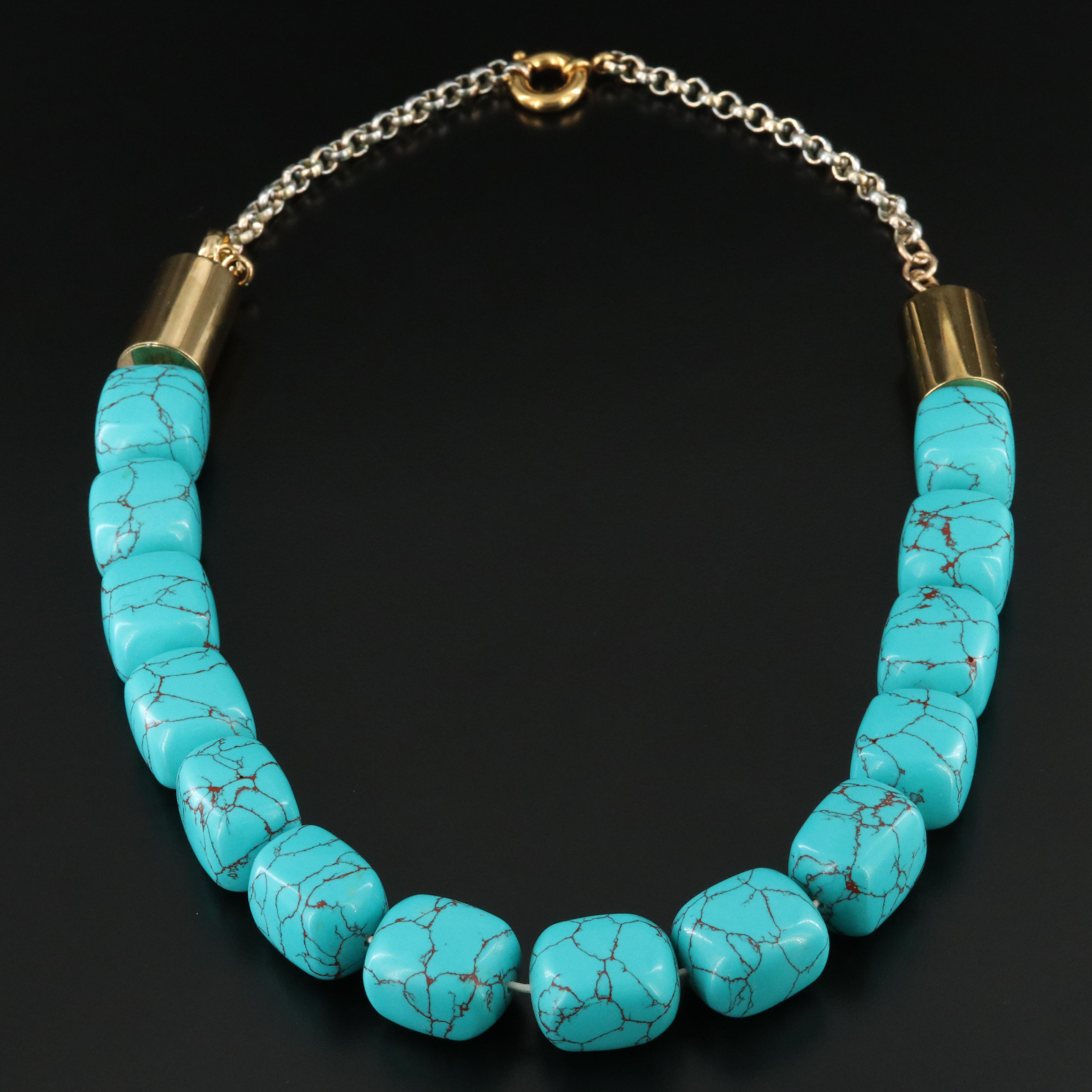 Michael Kors Faux Turqoise Bead Necklace