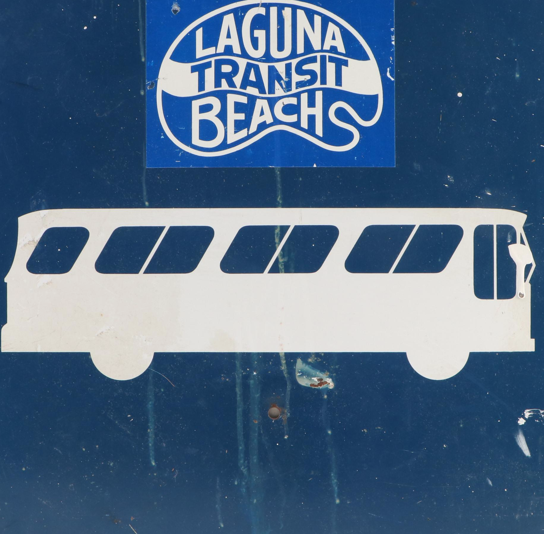 Laguna Beach Transit Metal Road Sign, Late 20th Century