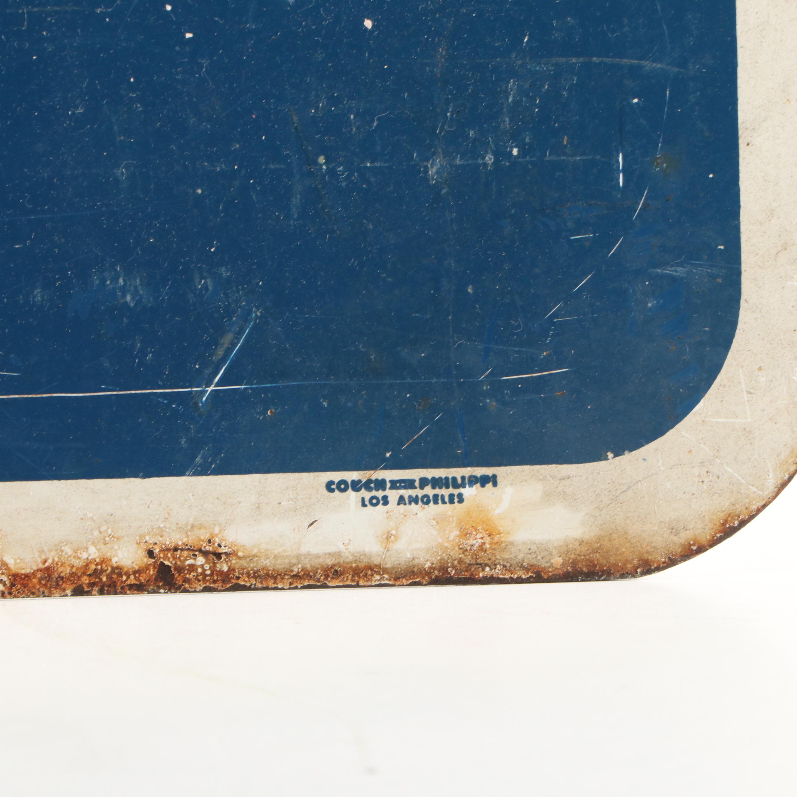 Laguna Beach Transit Metal Road Sign, Late 20th Century