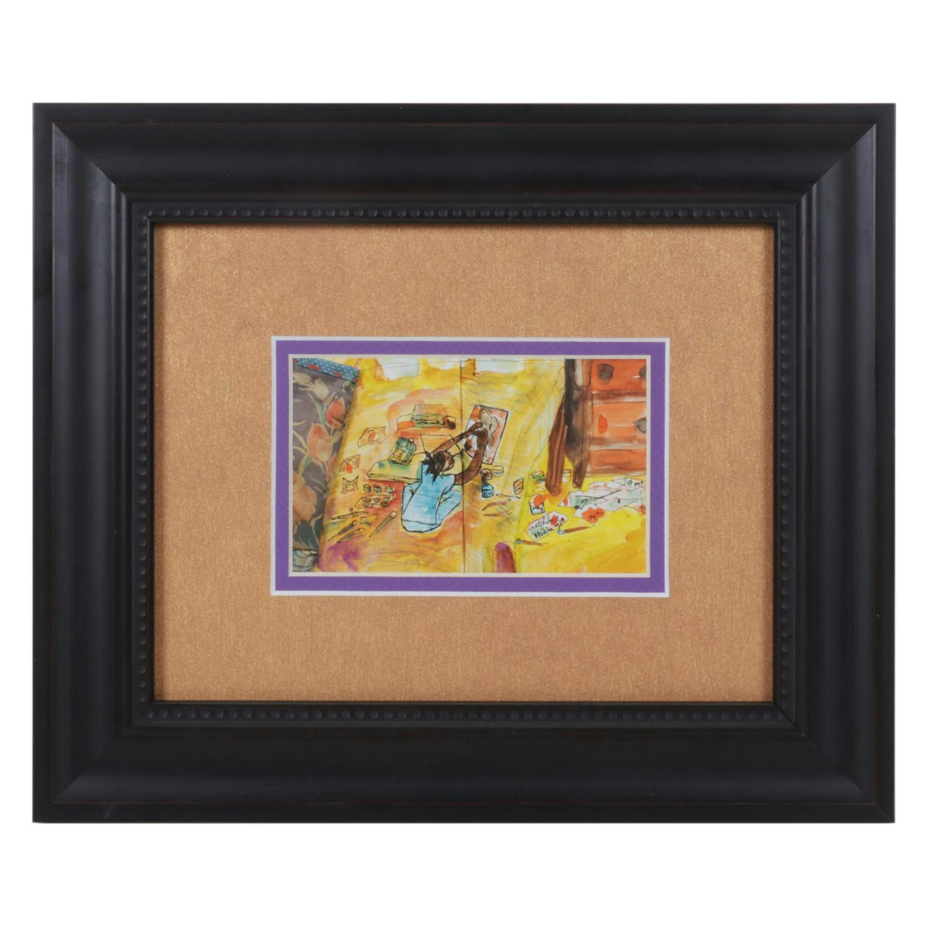 Giclée after Aminah Robinson of Sitting Painter