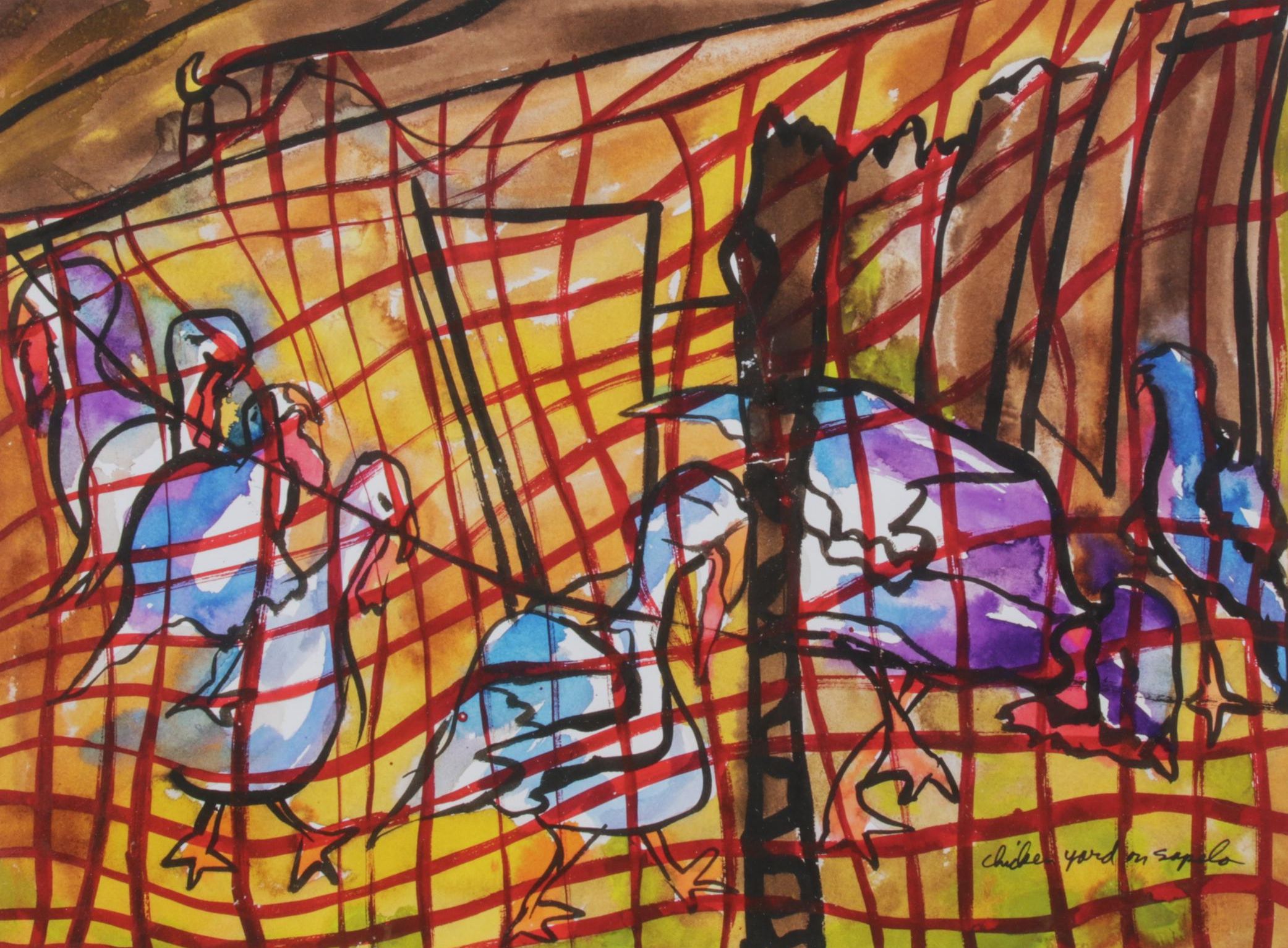 Giclée After Aminah Robinson's "Chicken Yard on Sapelo"