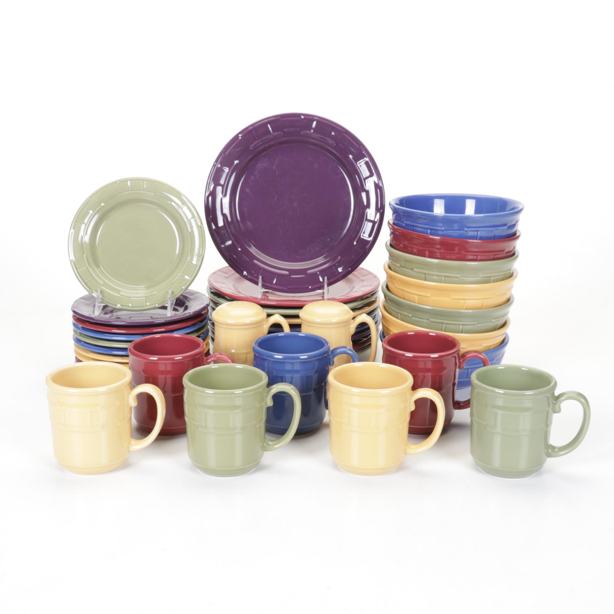Longaberger "Woven Traditions" Multicolor Dinnerware Collection