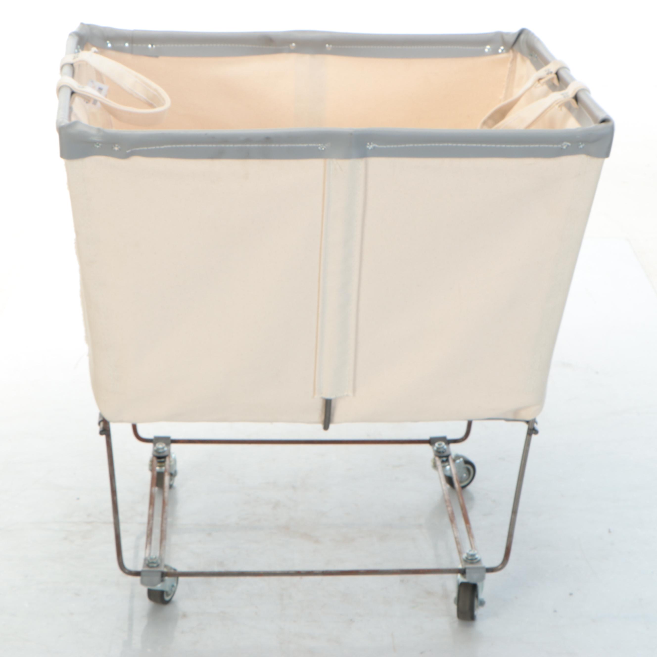 Industrial Style Steele Canvas Laundry Hamper Cart