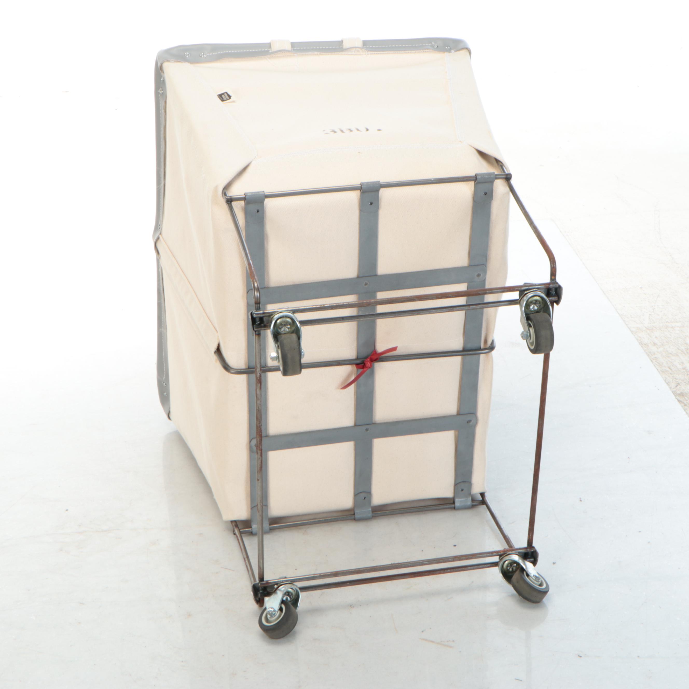 Industrial Style Steele Canvas Laundry Hamper Cart