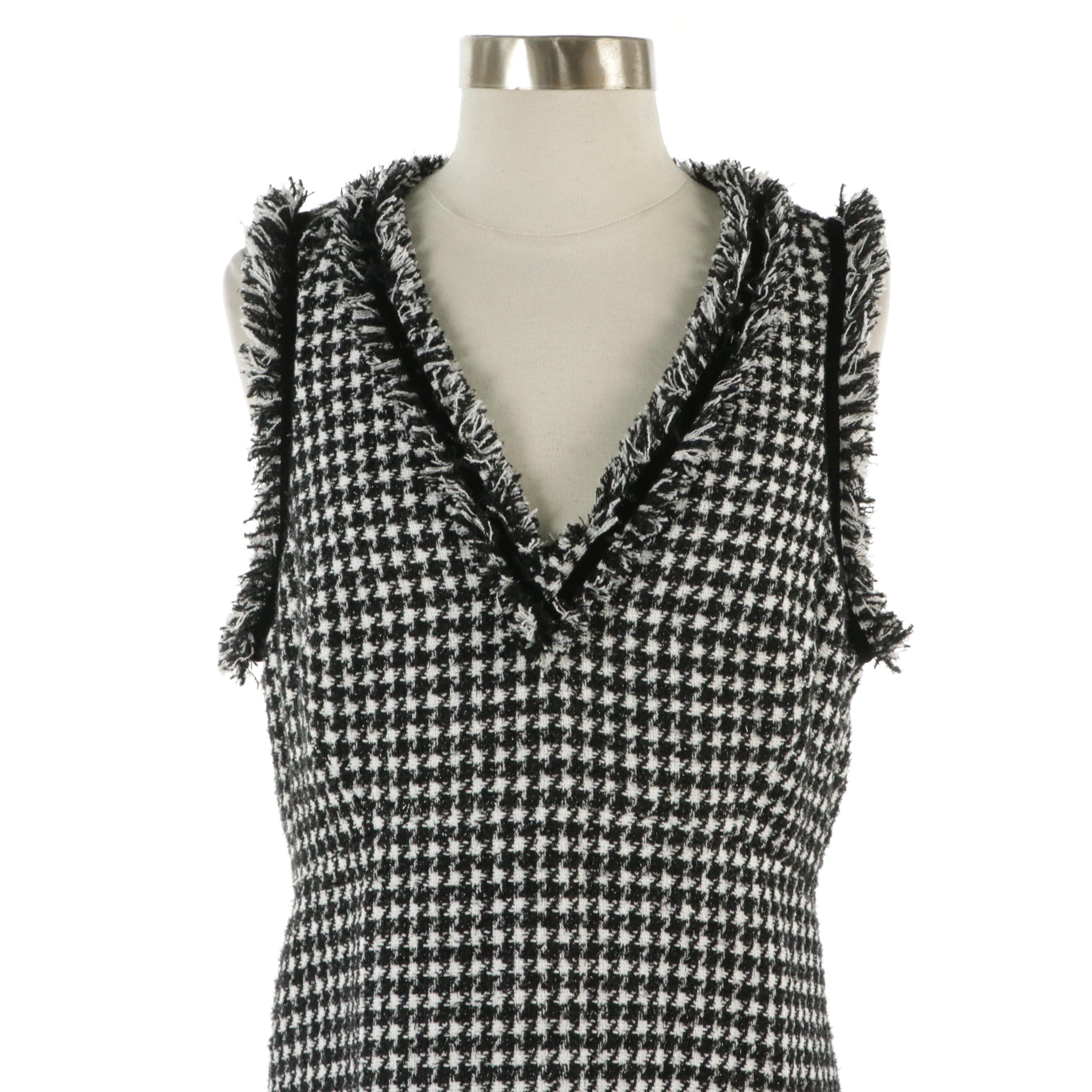 Kate Spade Dashing Beauty Houndstooth Sheath Dress, With Tag