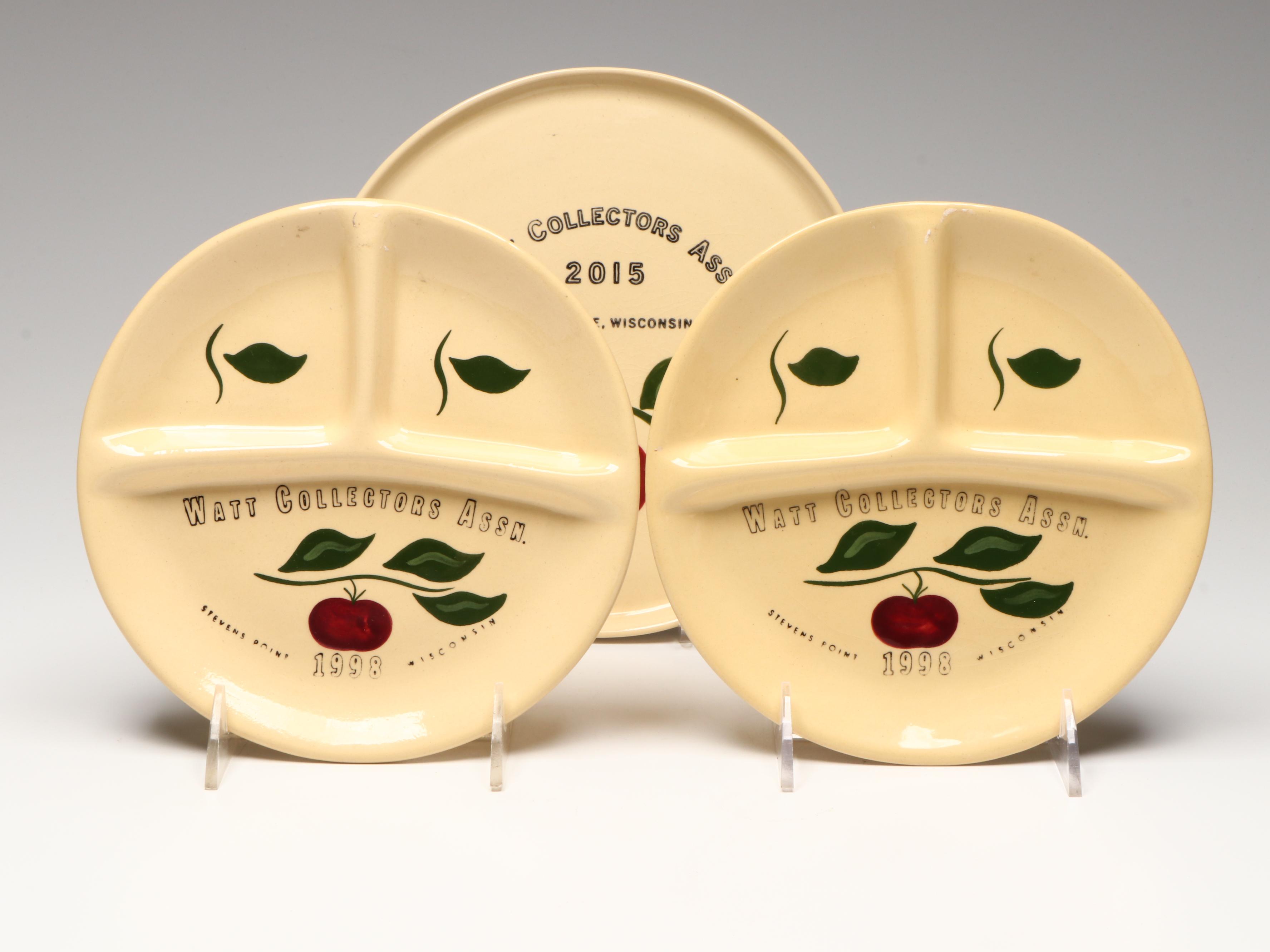 Watt Pottery "Apple" Stoneware Tableware with Other Brass Accessory