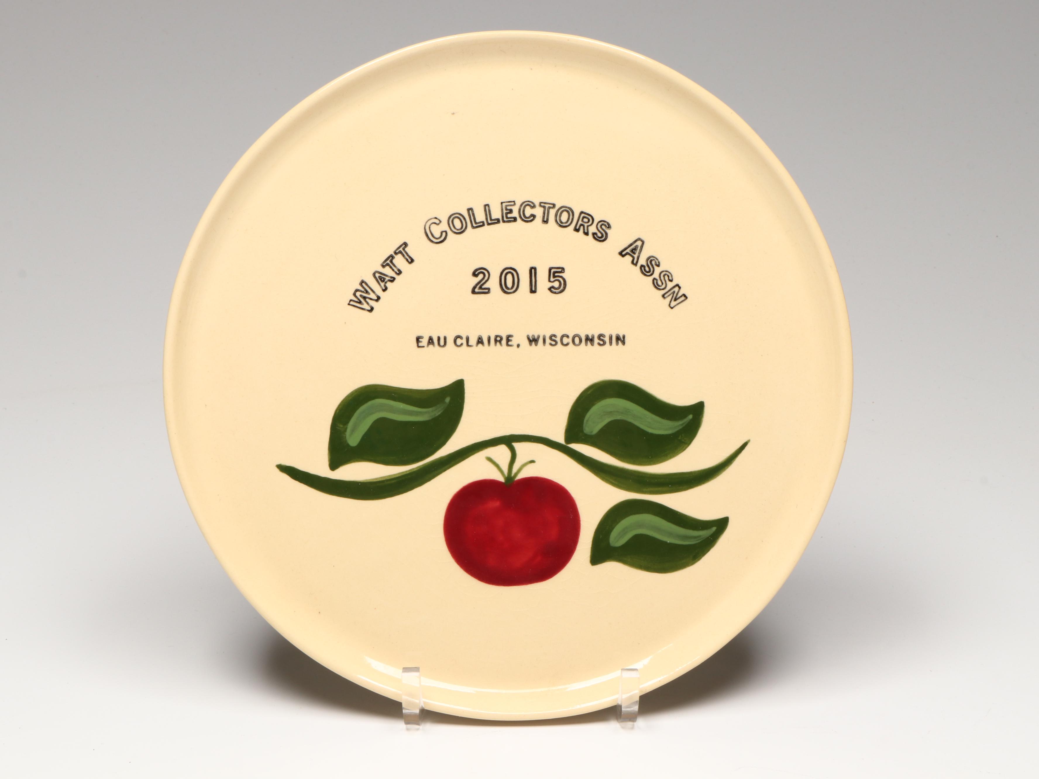 Watt Pottery "Apple" Stoneware Tableware with Other Brass Accessory