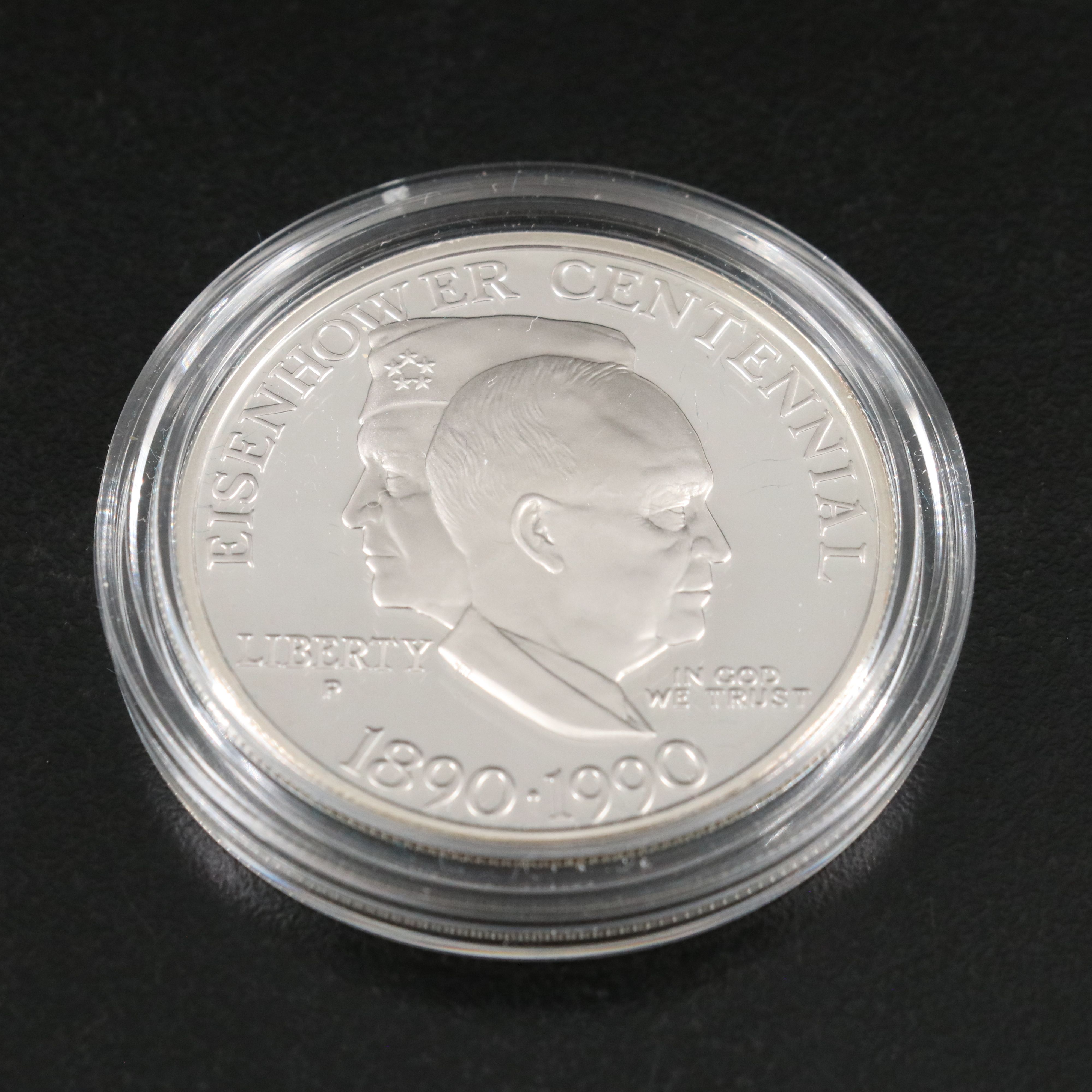 Three U.S. Modern Proof Silver Dollars Including an 1990 Eisenhower Dollar