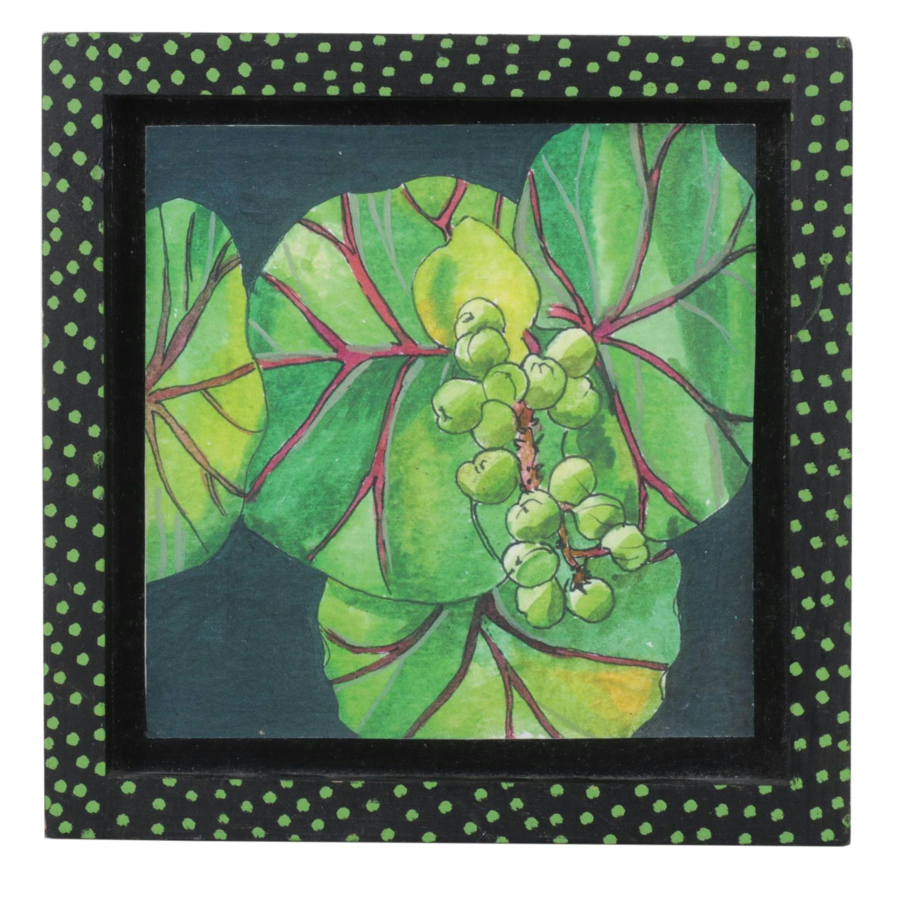 Small-Scaled Offset Lithograph of Sea Grapes and Leaves, 21st Century