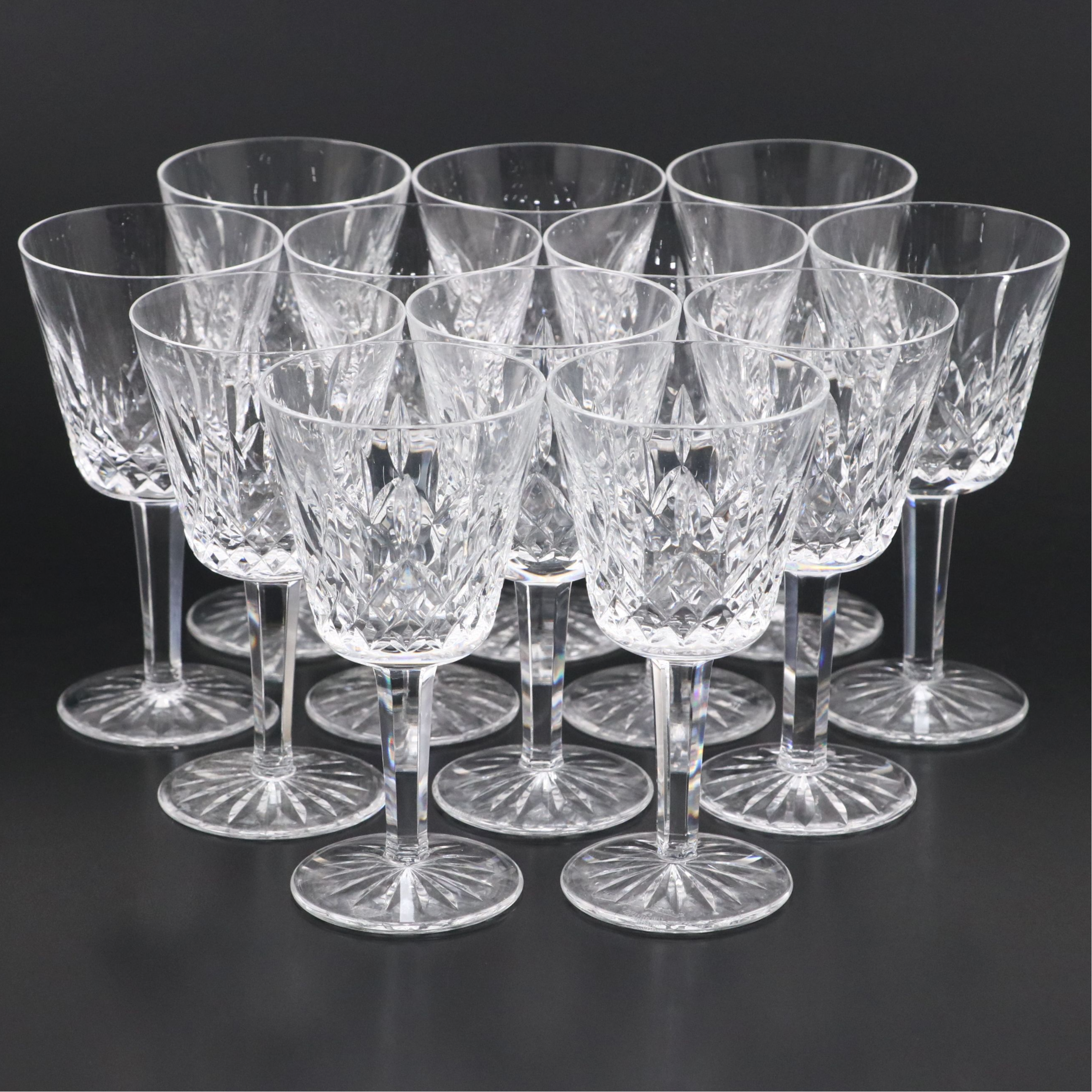 Waterford Crystal "Lismore" Claret Wine Glasses
