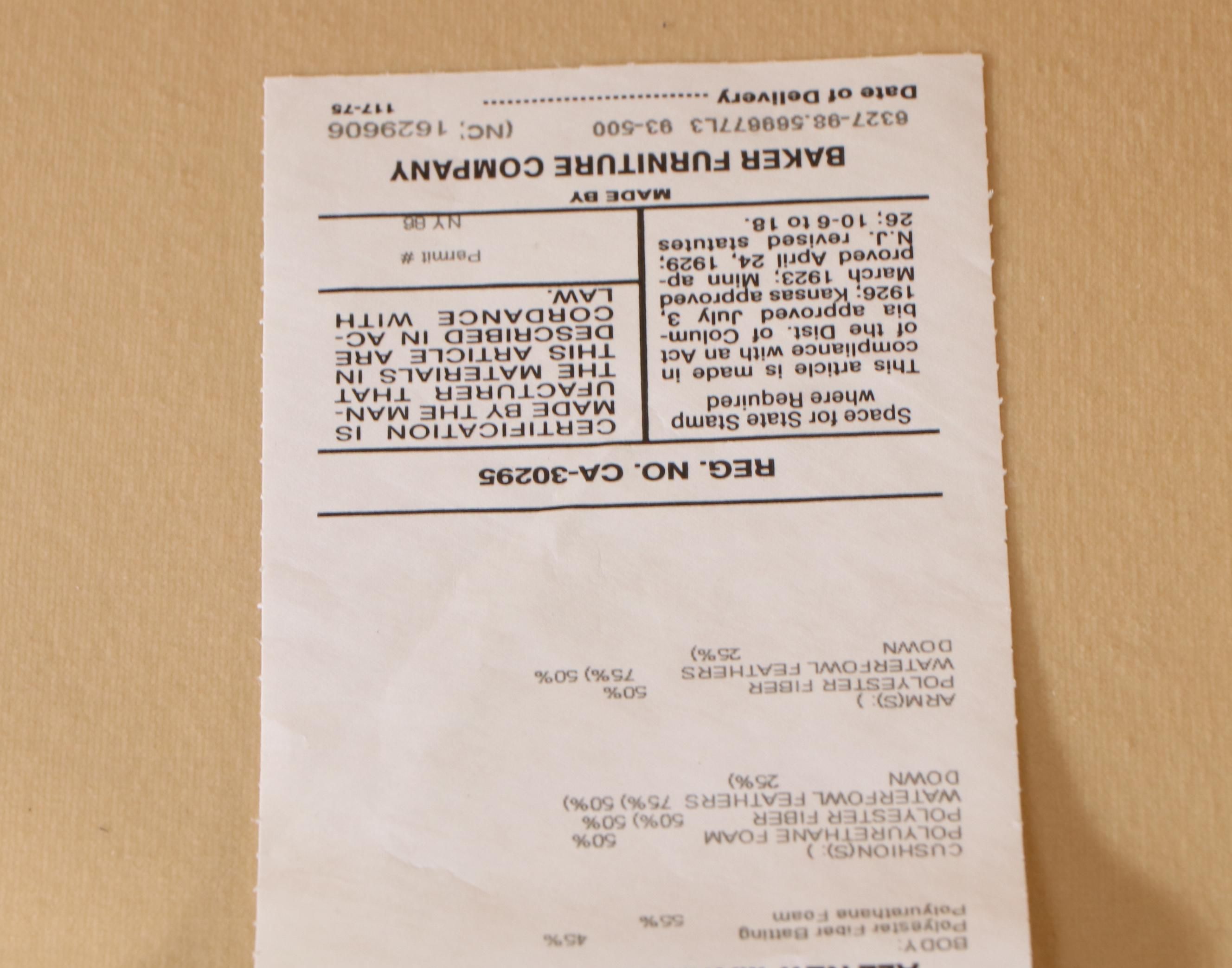 Baker Furniture Cream Upholstered Sofa