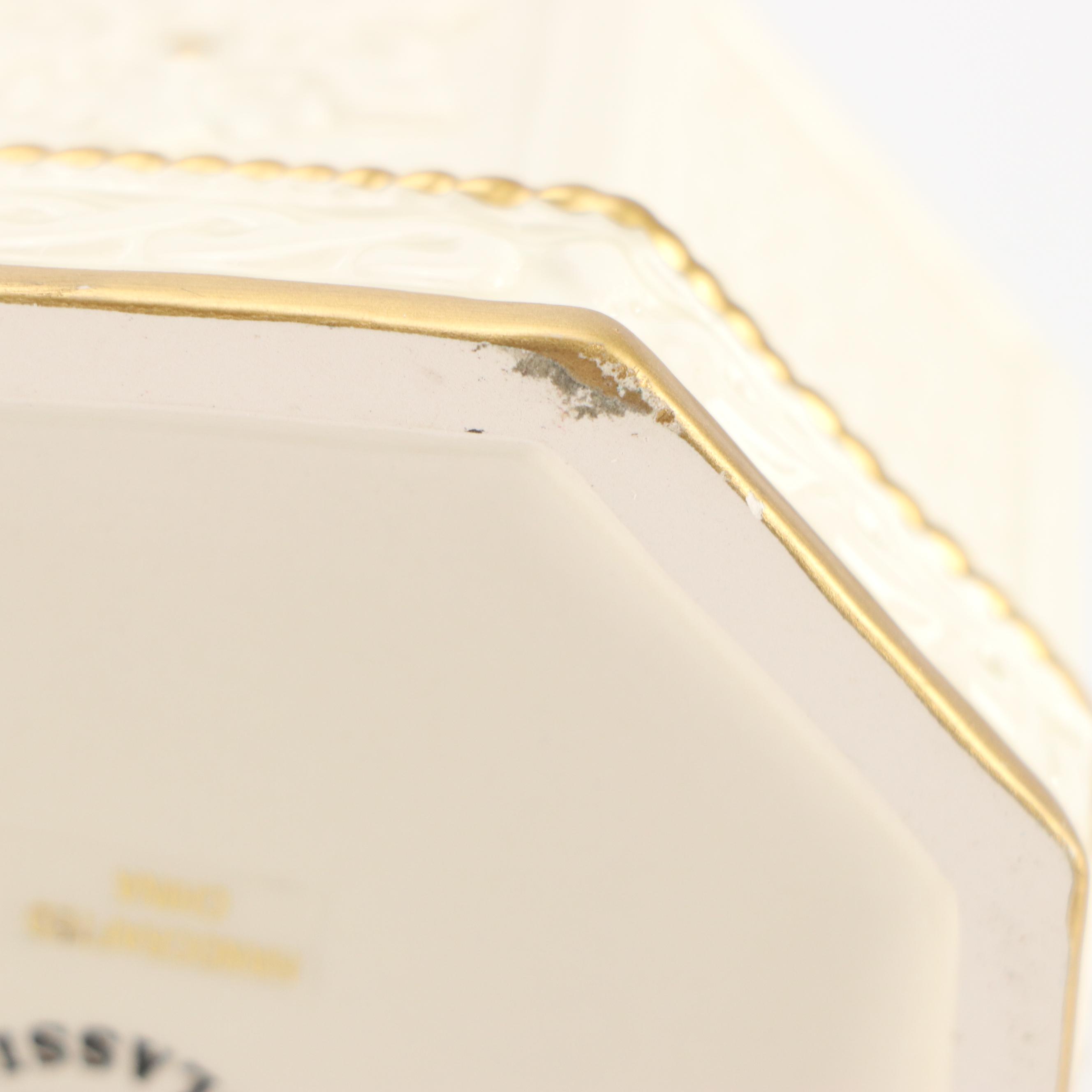 Fitz & Floyd Christmas Themed Ceramic Pitcher, Bell, Box and Decorative Plate