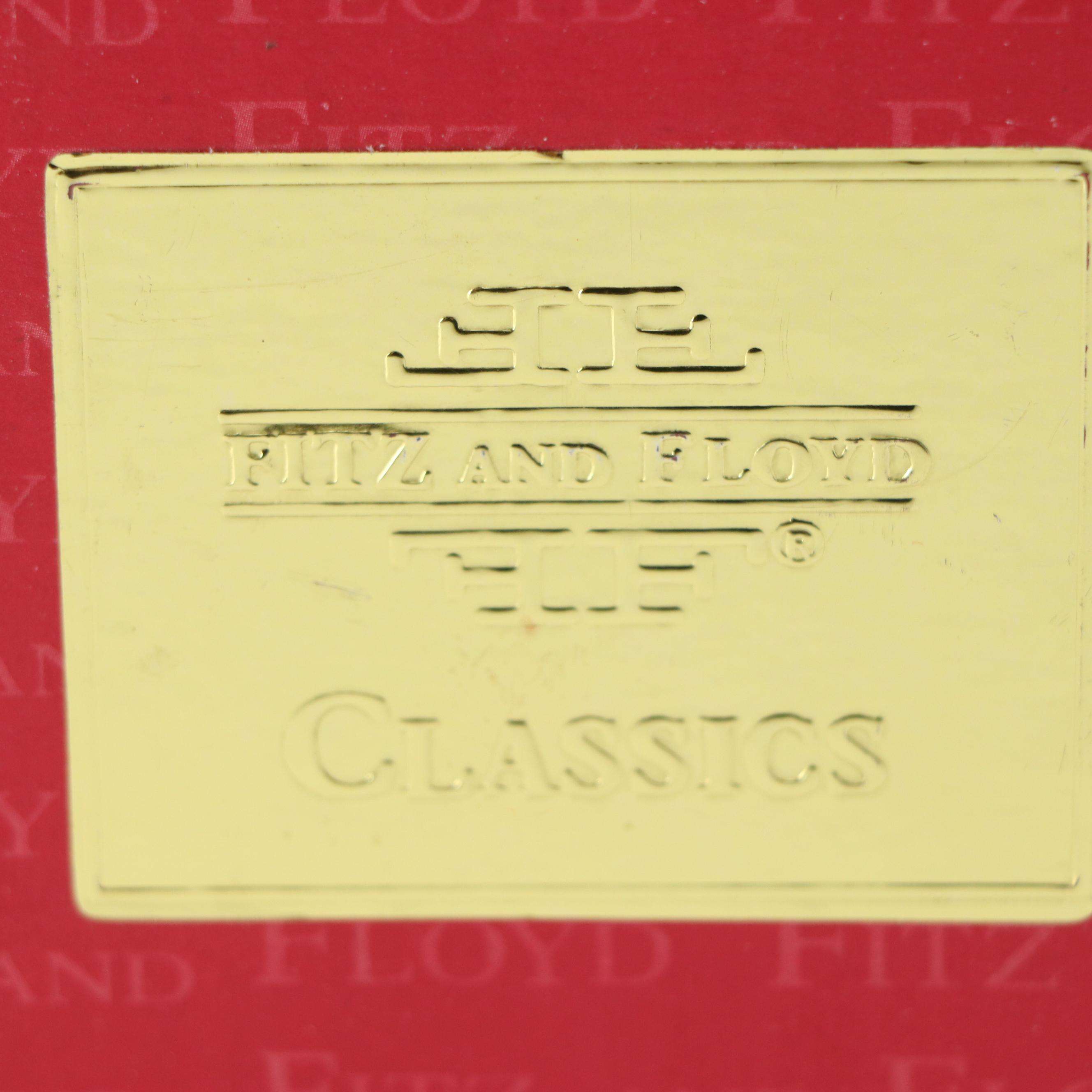 Fitz & Floyd Christmas Themed Ceramic Pitcher, Bell, Box and Decorative Plate