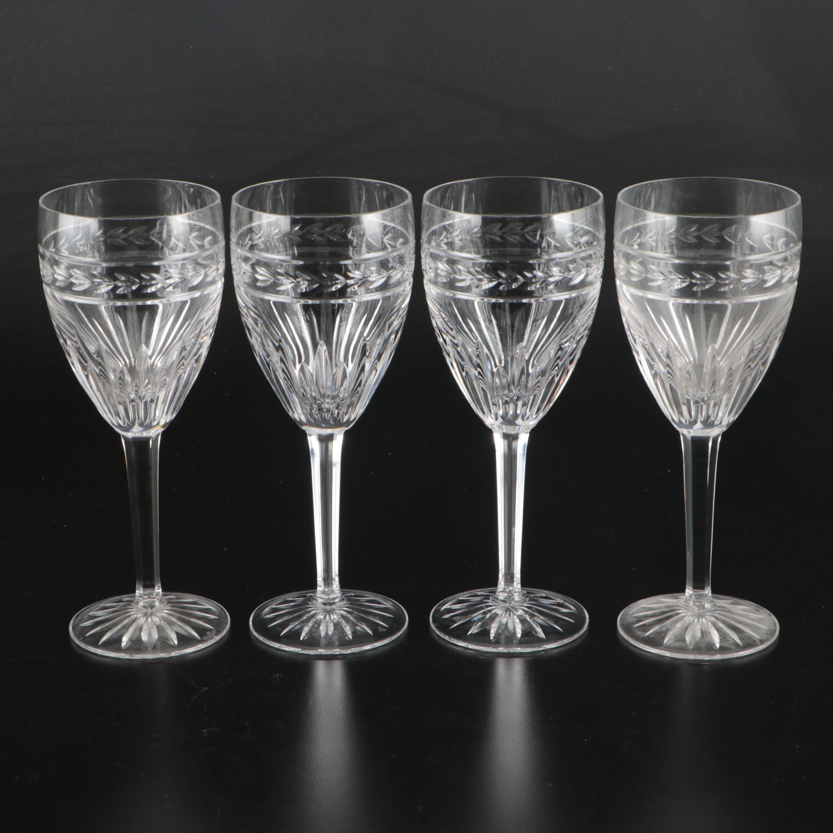 Water "Glandore" Crystal Flutes, Wine Glasses, and Water Goblets