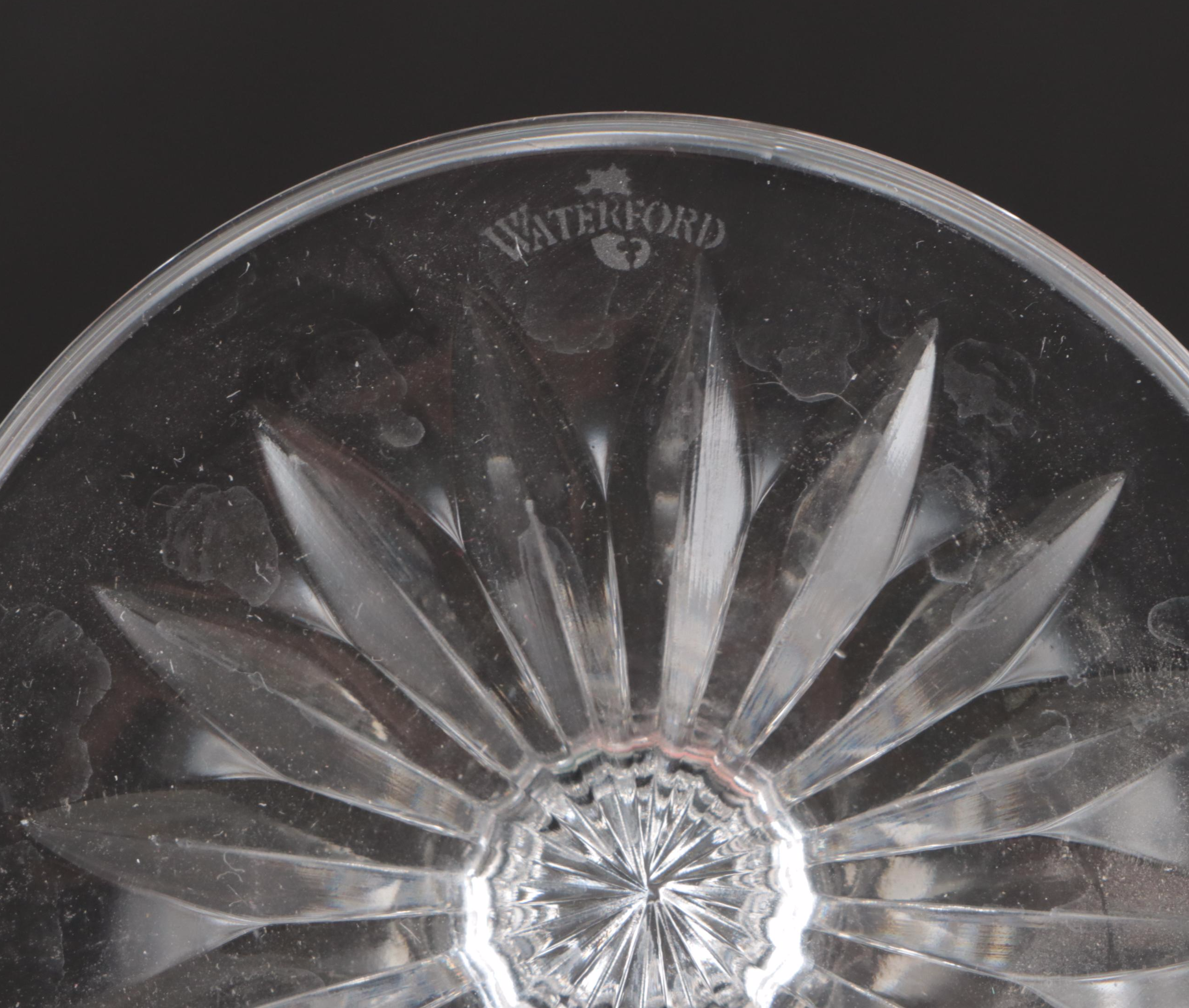 Water "Glandore" Crystal Flutes, Wine Glasses, and Water Goblets