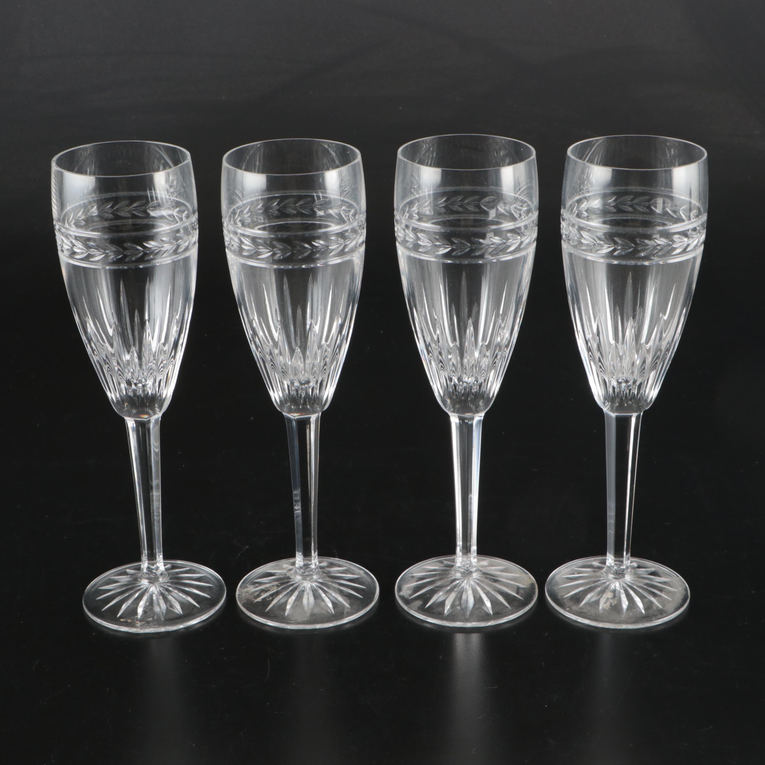 Water "Glandore" Crystal Flutes, Wine Glasses, and Water Goblets