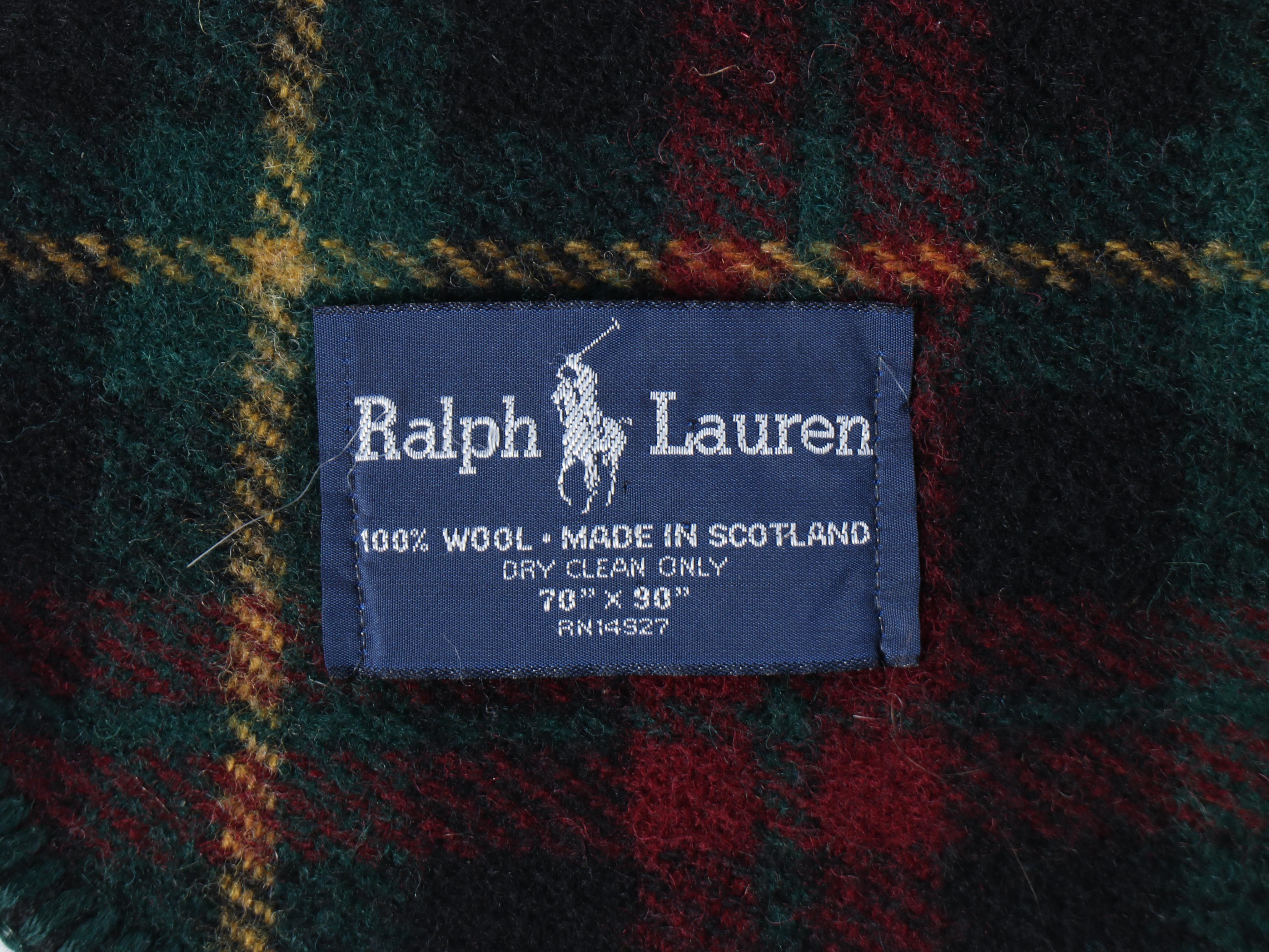 Ralph Lauren Plaid Wool Throw Blanket