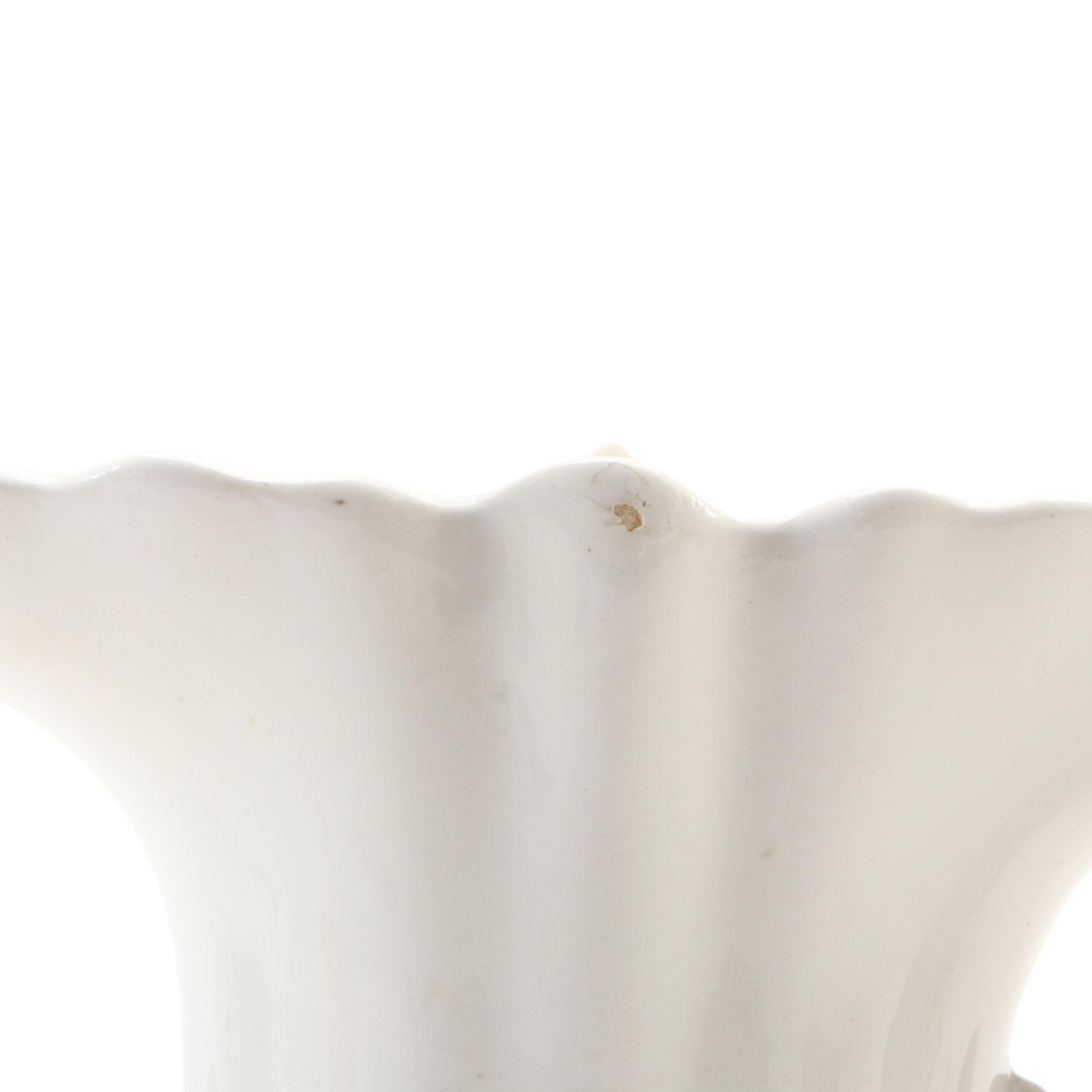 Pair of RR Brazilian Ceramic Victorian Style Vases, Mid to Late 20th Century