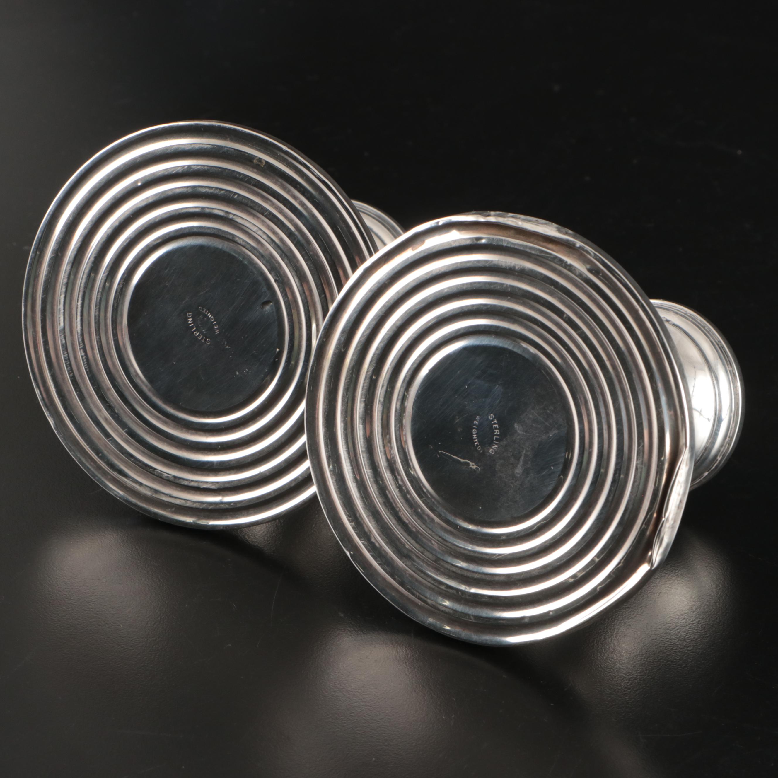 Gadrooned Sterling Silver Candlesticks