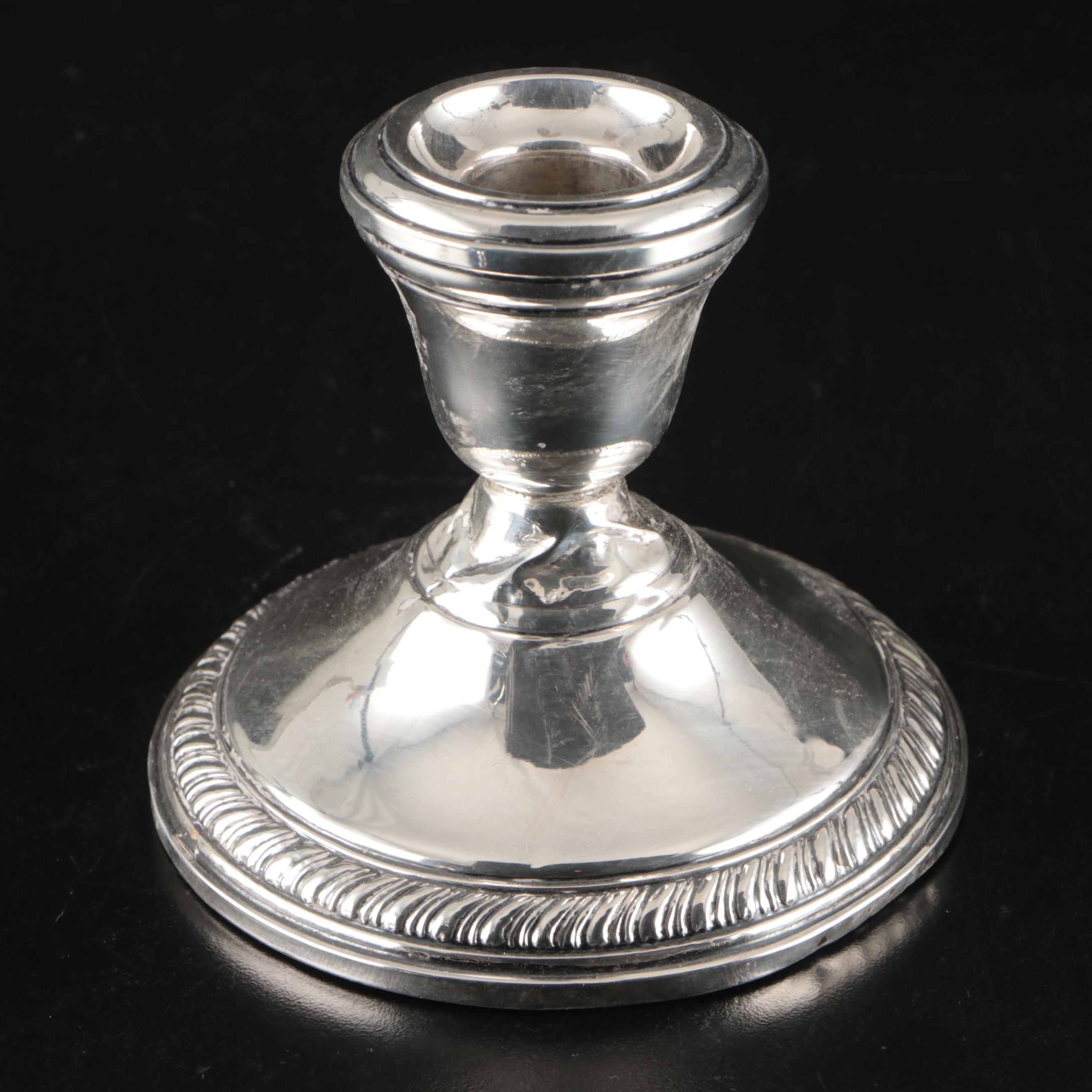 Gadrooned Sterling Silver Candlesticks