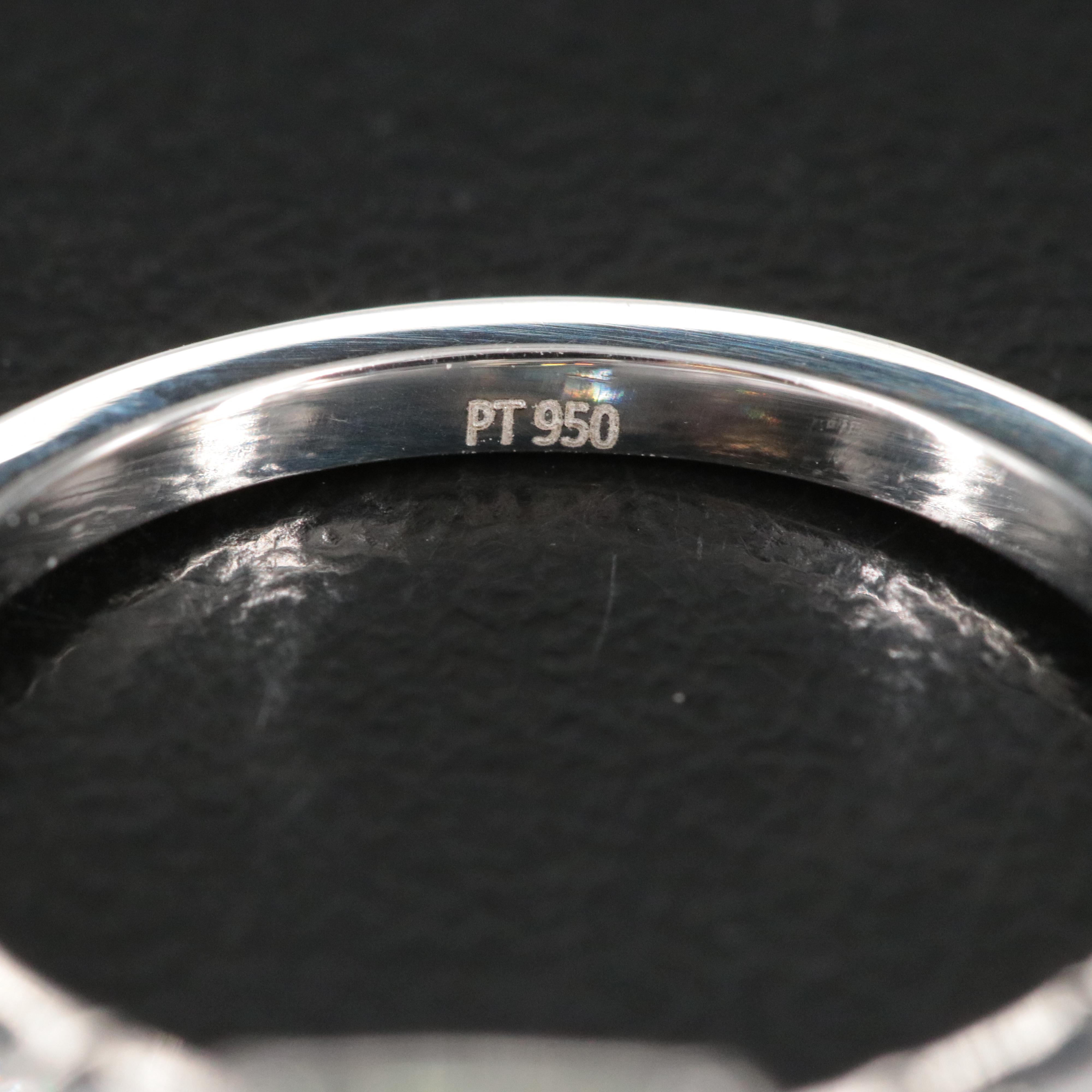 Platinum 3.38 CTW Lab Grown Diamond Ring with Fancy Green Center and IGI Report