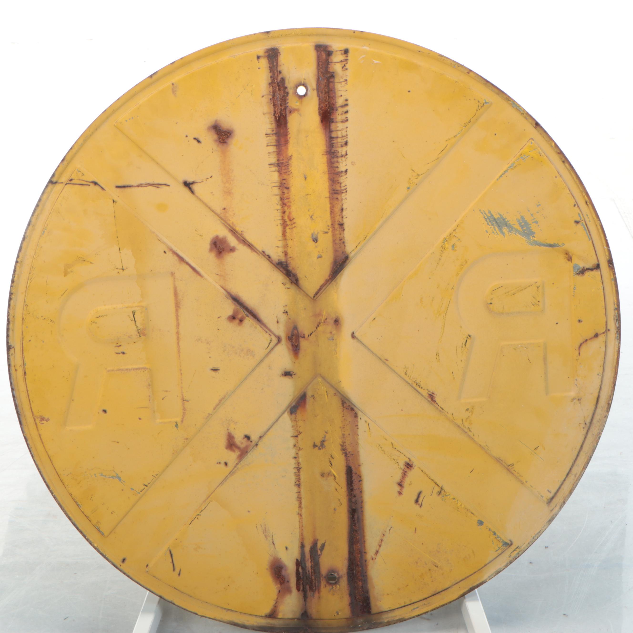 Railroad Crossing Metal Sign