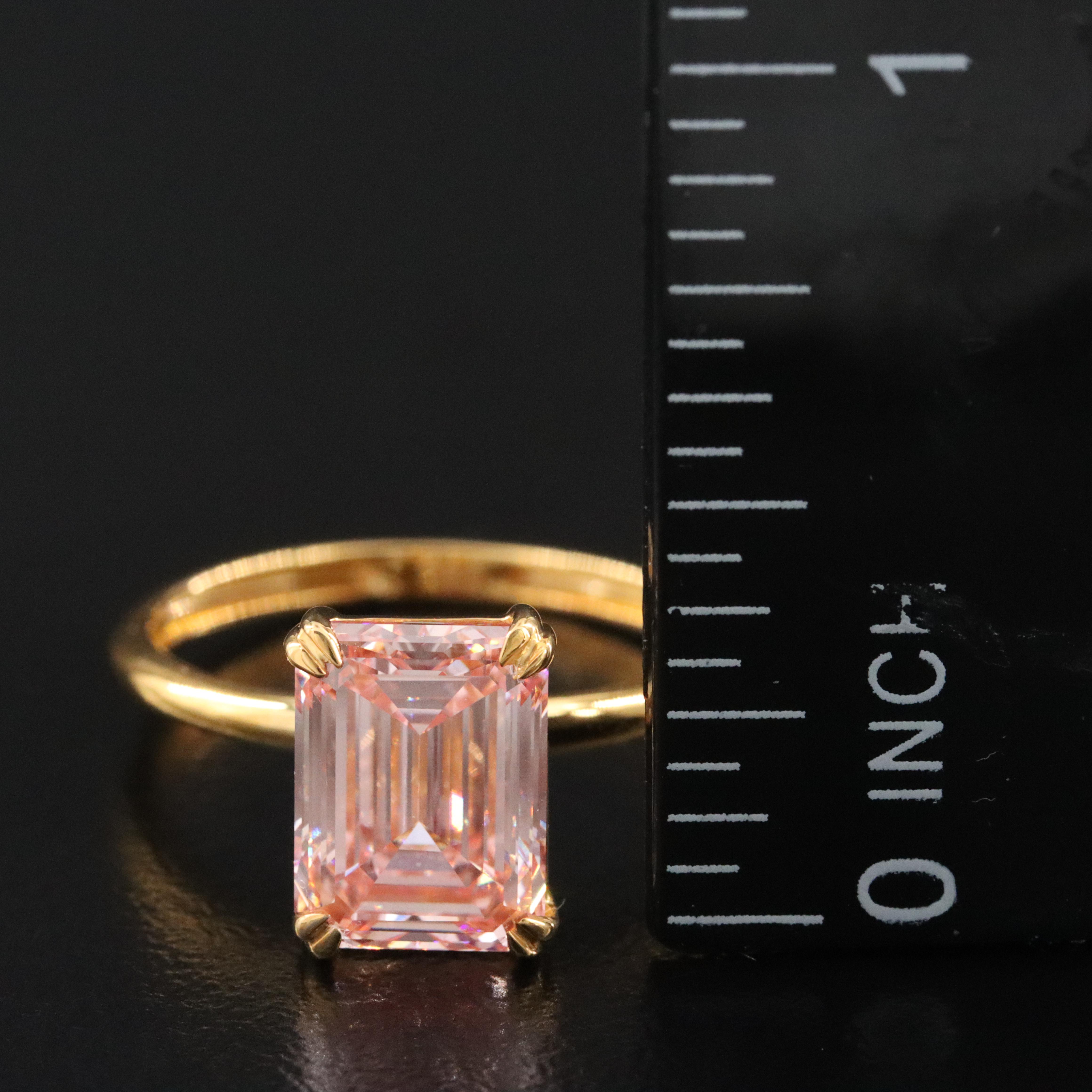 18K 3.06 CT Lab Grown Fancy Pink Diamond Solitaire Ring with IGI Report