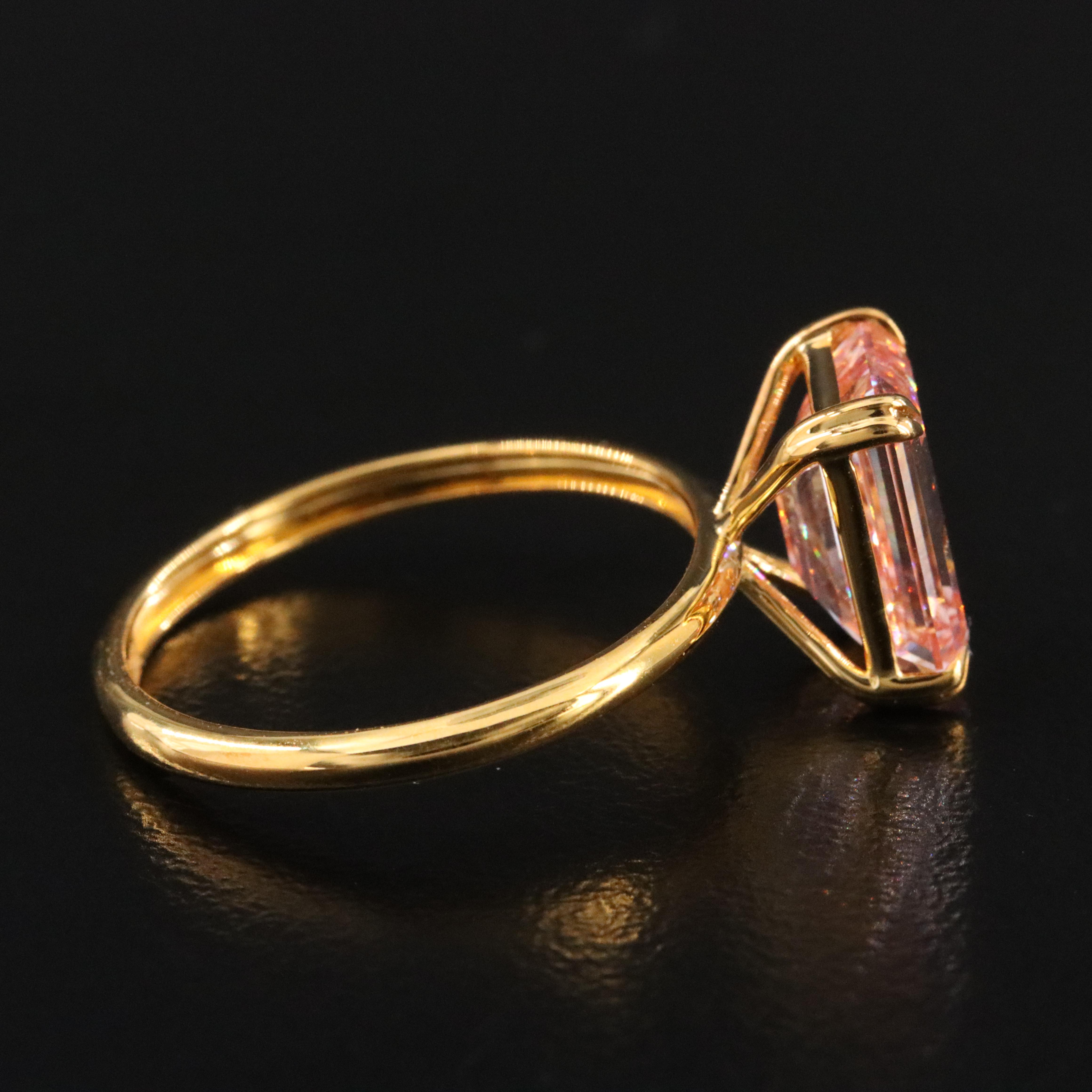 18K 3.06 CT Lab Grown Fancy Pink Diamond Solitaire Ring with IGI Report