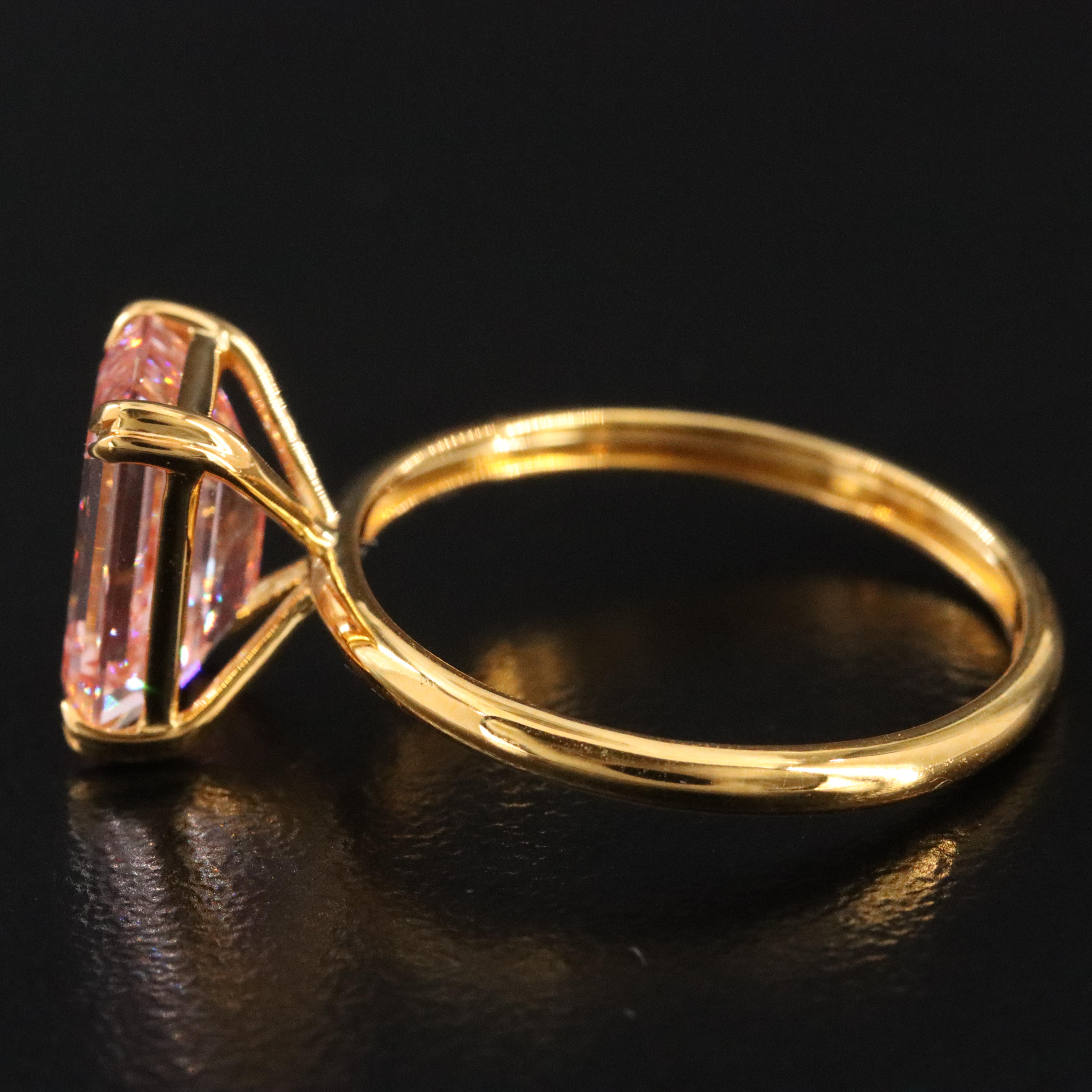 18K 3.06 CT Lab Grown Fancy Pink Diamond Solitaire Ring with IGI Report