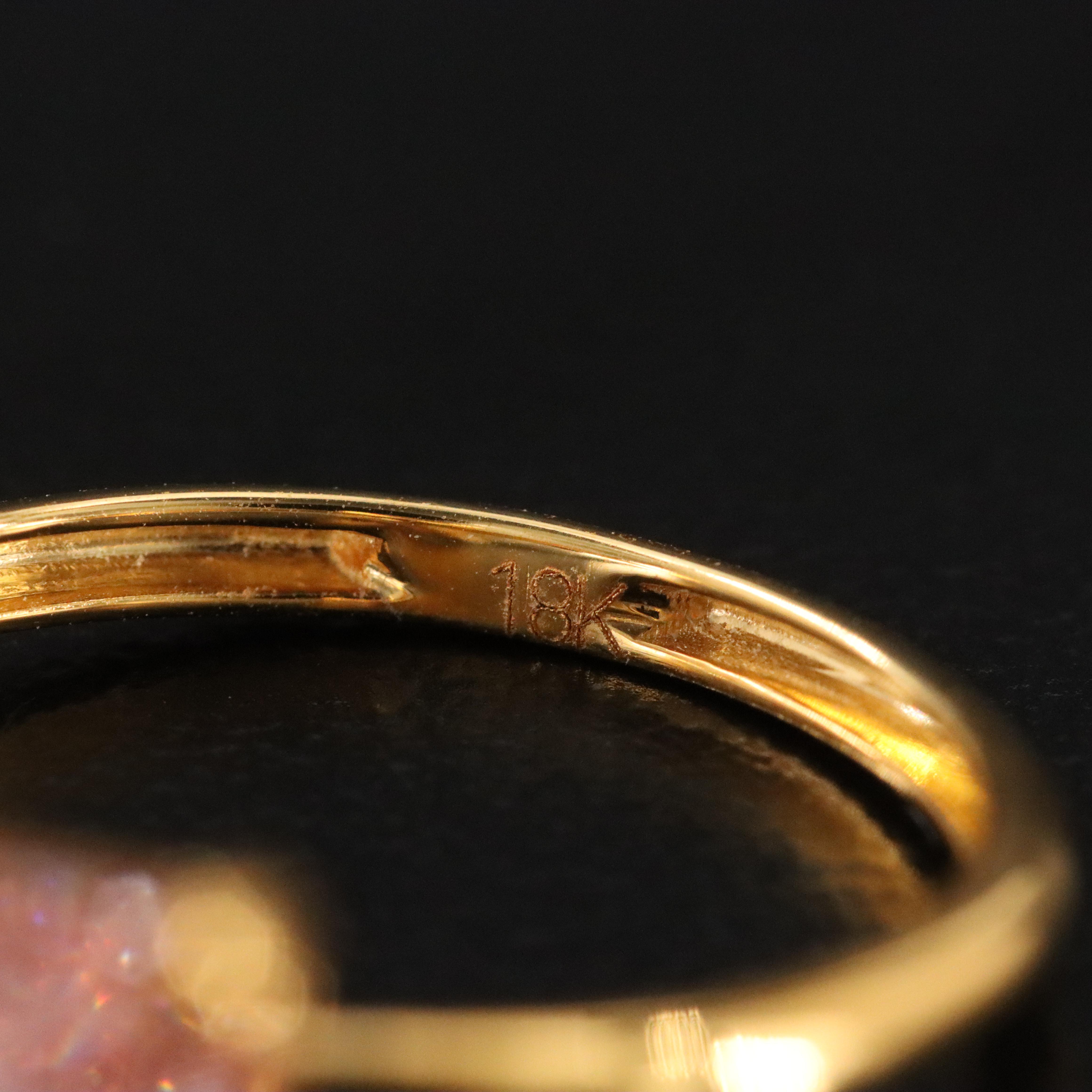 18K 3.06 CT Lab Grown Fancy Pink Diamond Solitaire Ring with IGI Report