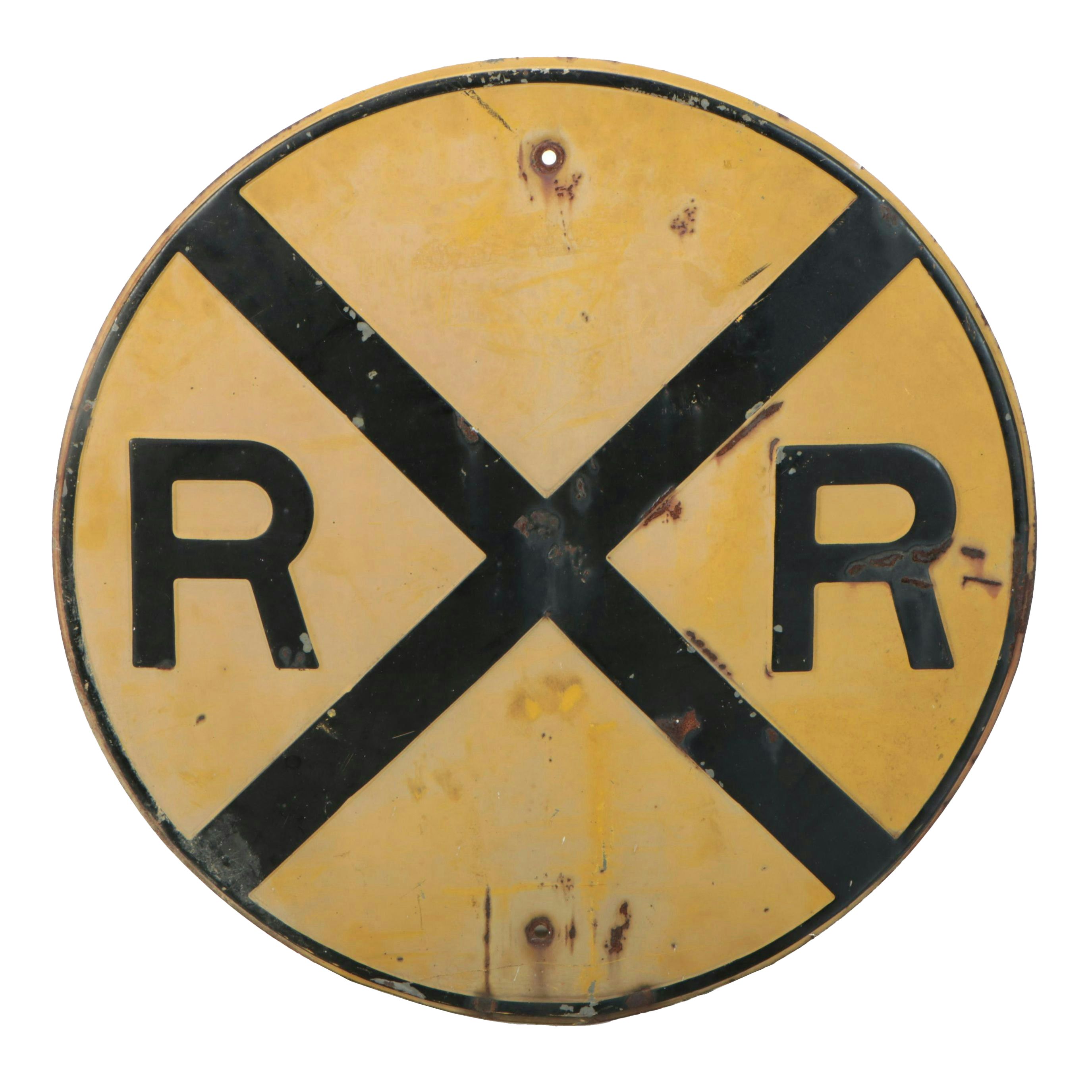 Railroad Crossing Metal Sign