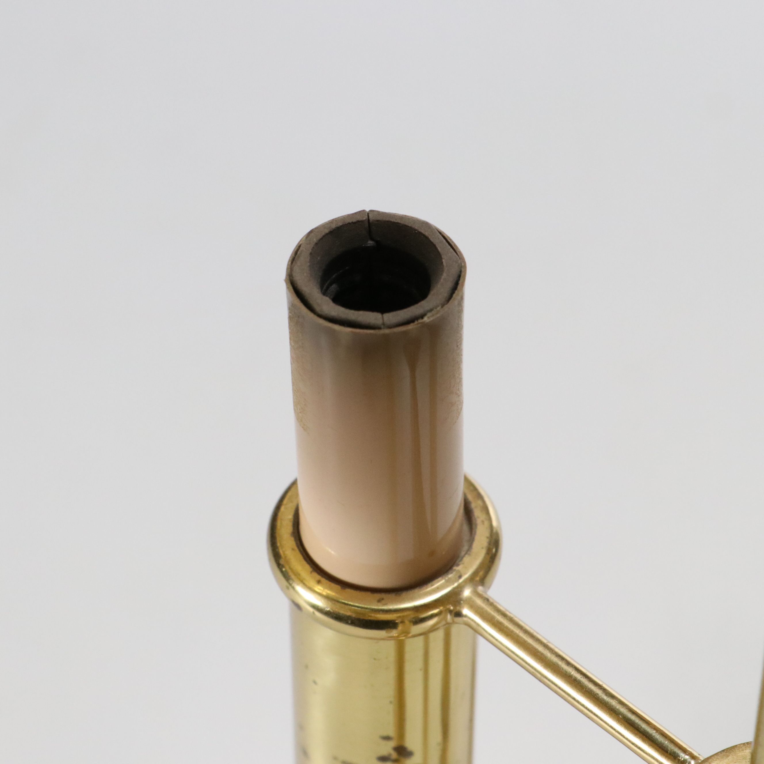 Neoclassical Style Lacquered Brass Bouillotte Table Lamps with Black Paper Shade