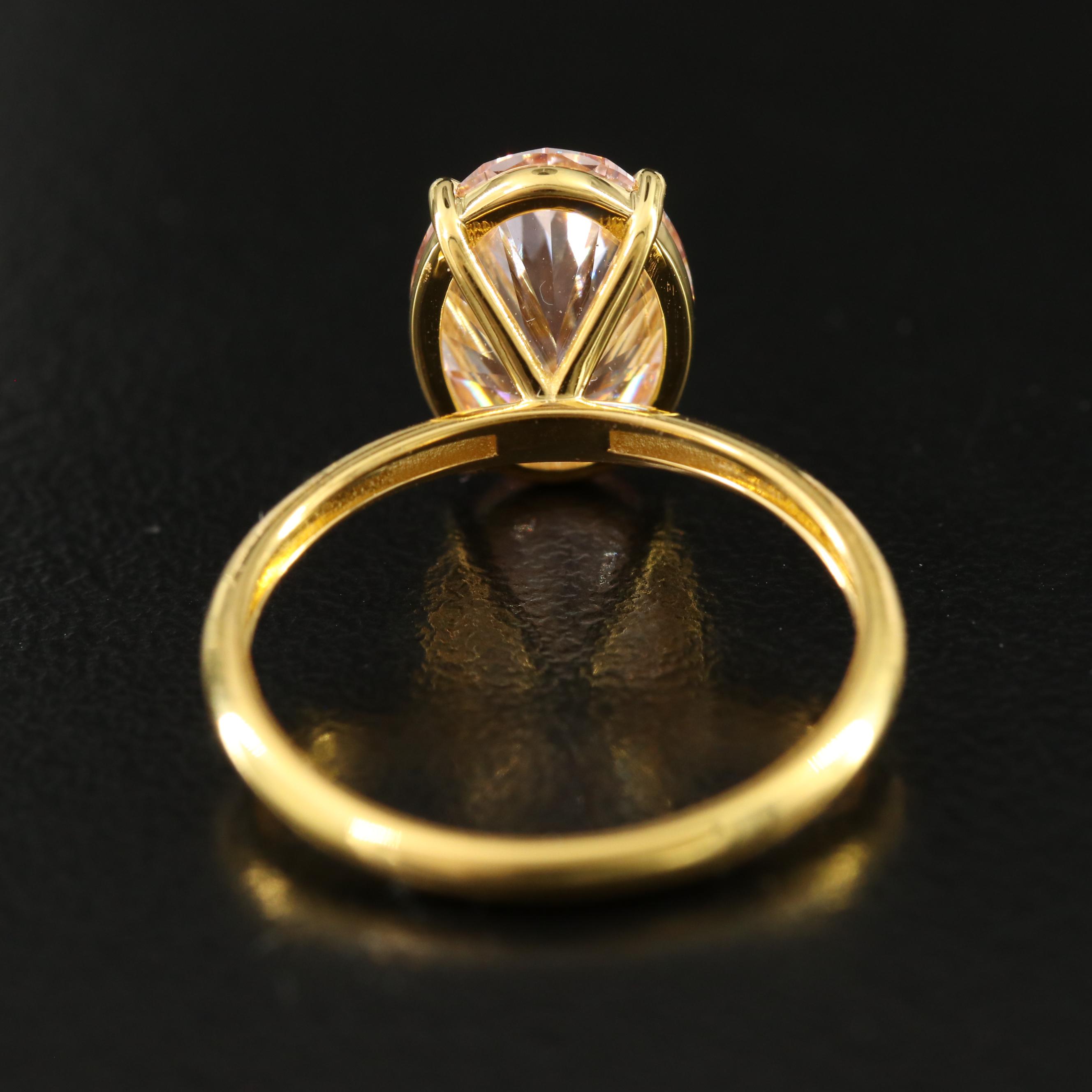 18K 3.06 CT Lab Grown Fancy Pink Diamond Solitaire Ring with IGI Report