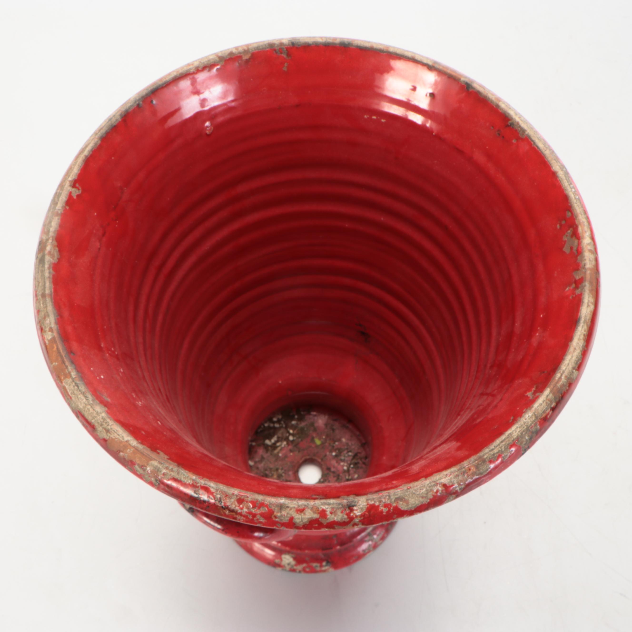 Vietri Rustic Garden Fruit Red Ceramic Planter