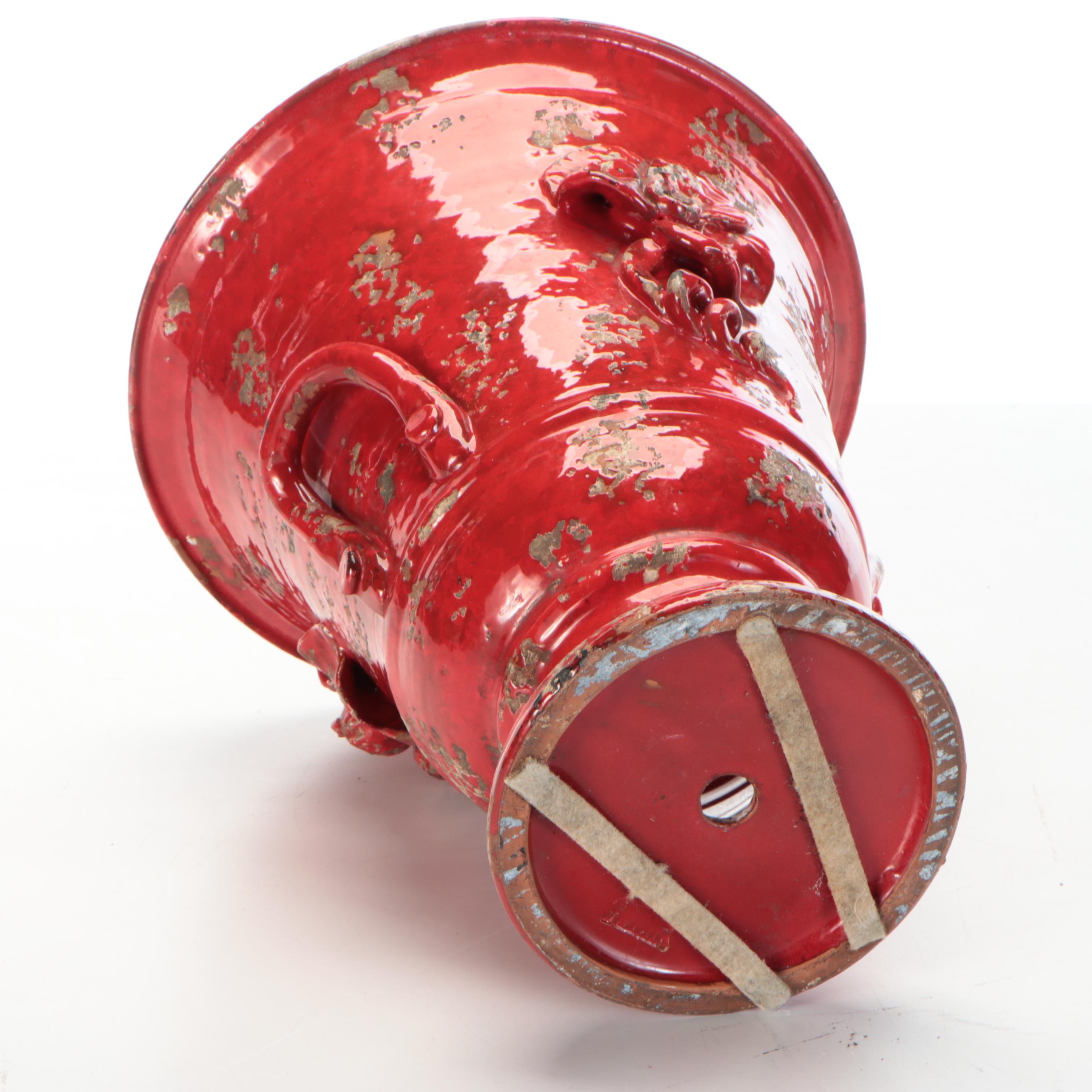 Vietri Rustic Garden Fruit Red Ceramic Planter