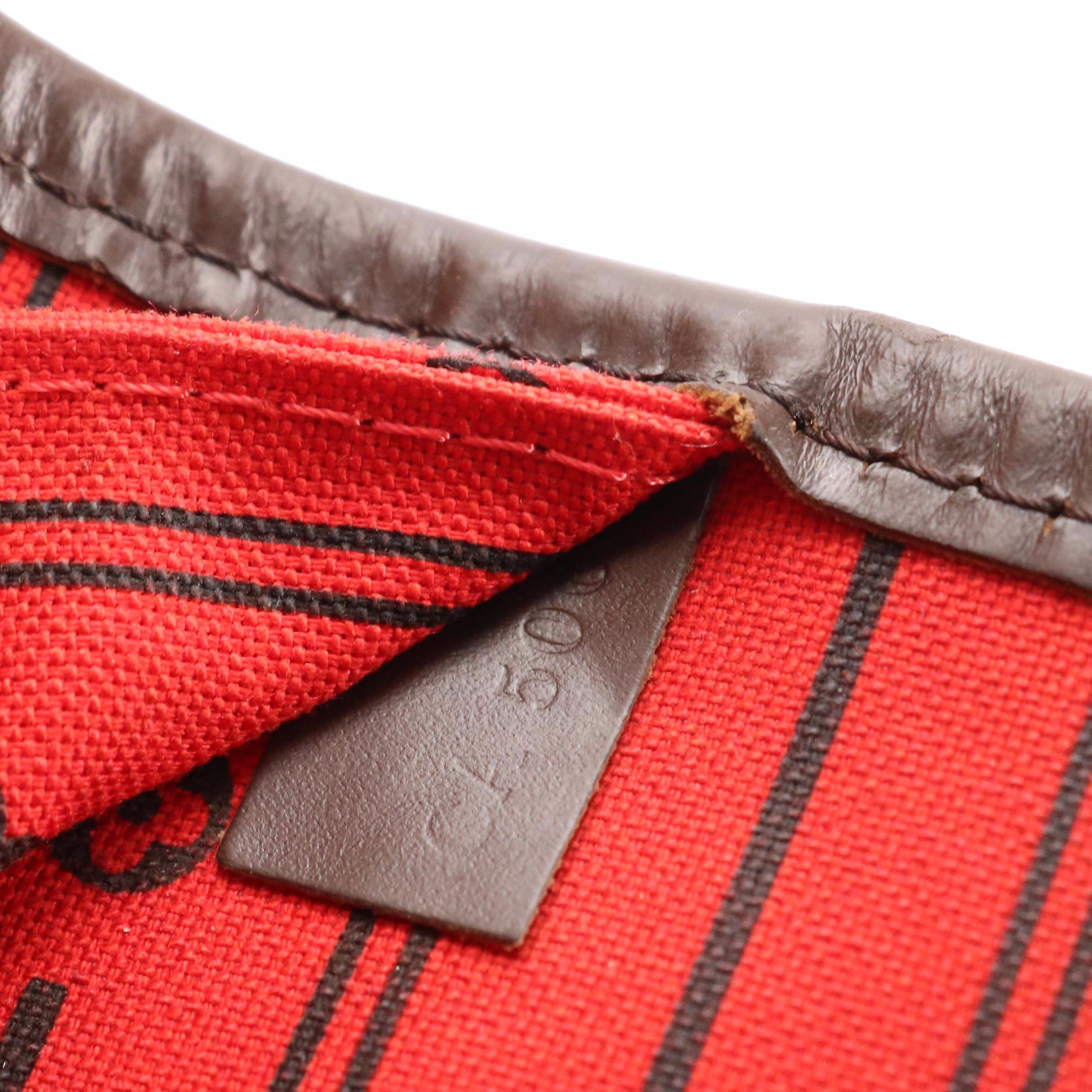 Louis Vuitton Neverfull MM in Damier Ebene Coated Canvas and Brown Leather Trim