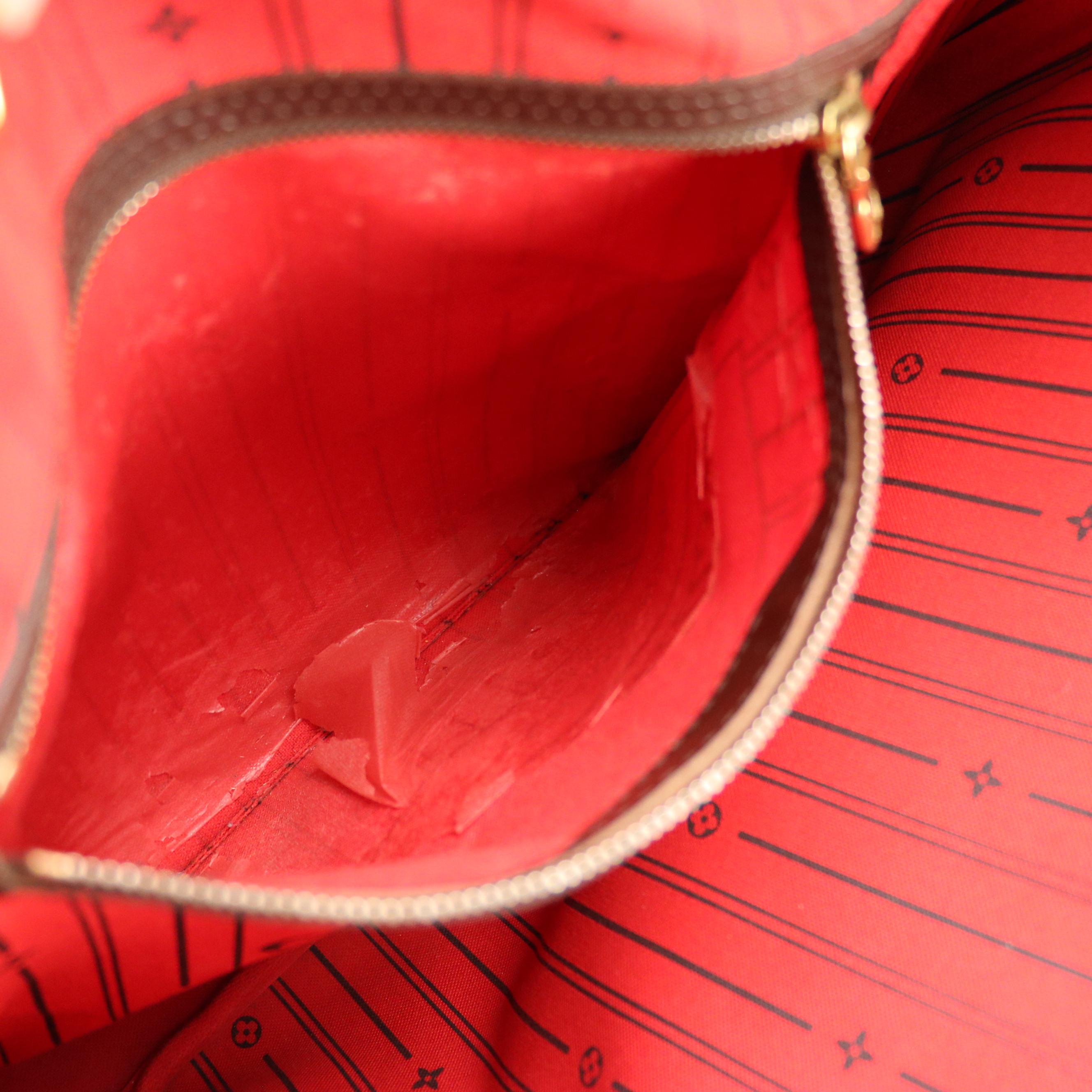 Louis Vuitton Neverfull MM in Damier Ebene Coated Canvas and Brown Leather Trim