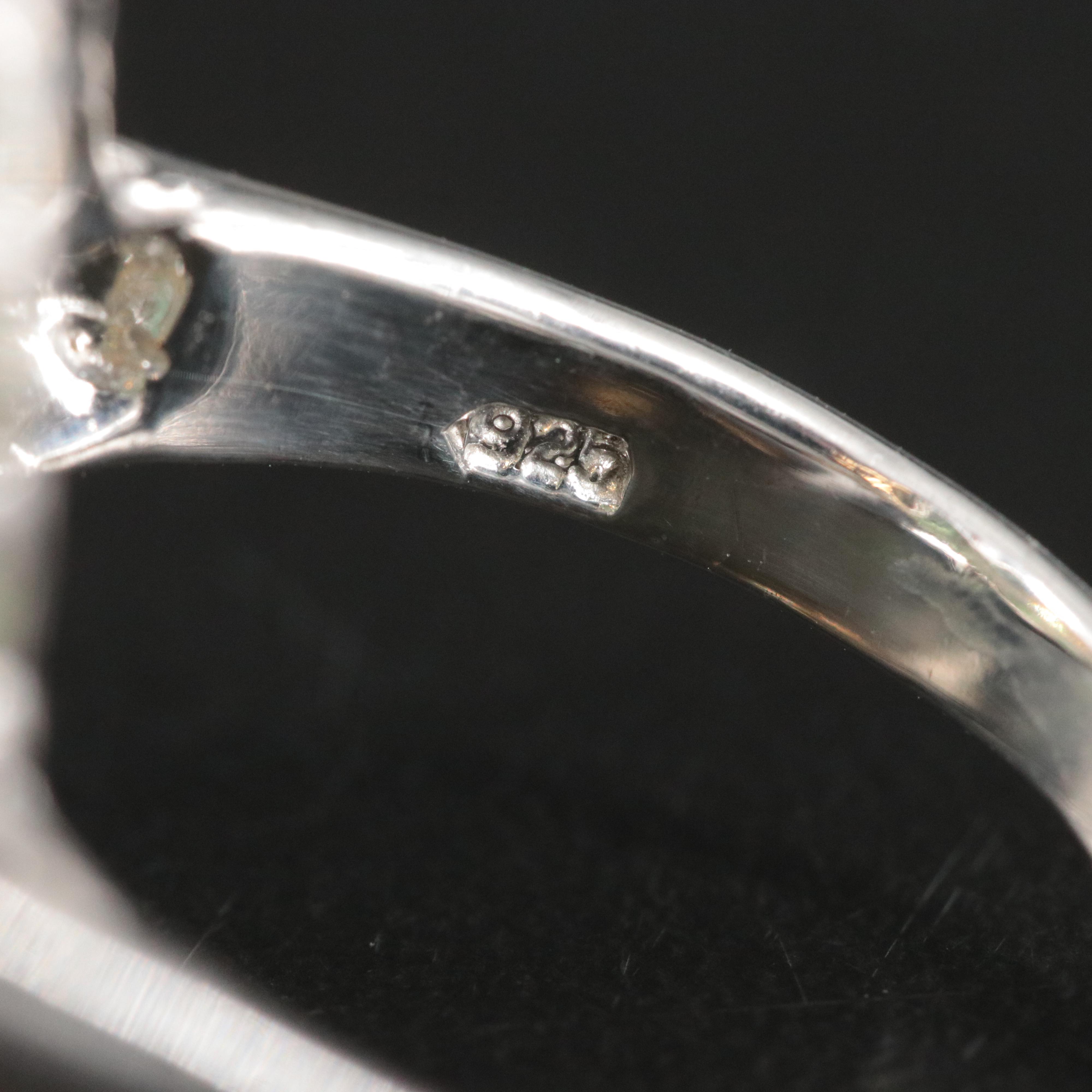 Sterling Citrine and Emerald Ring