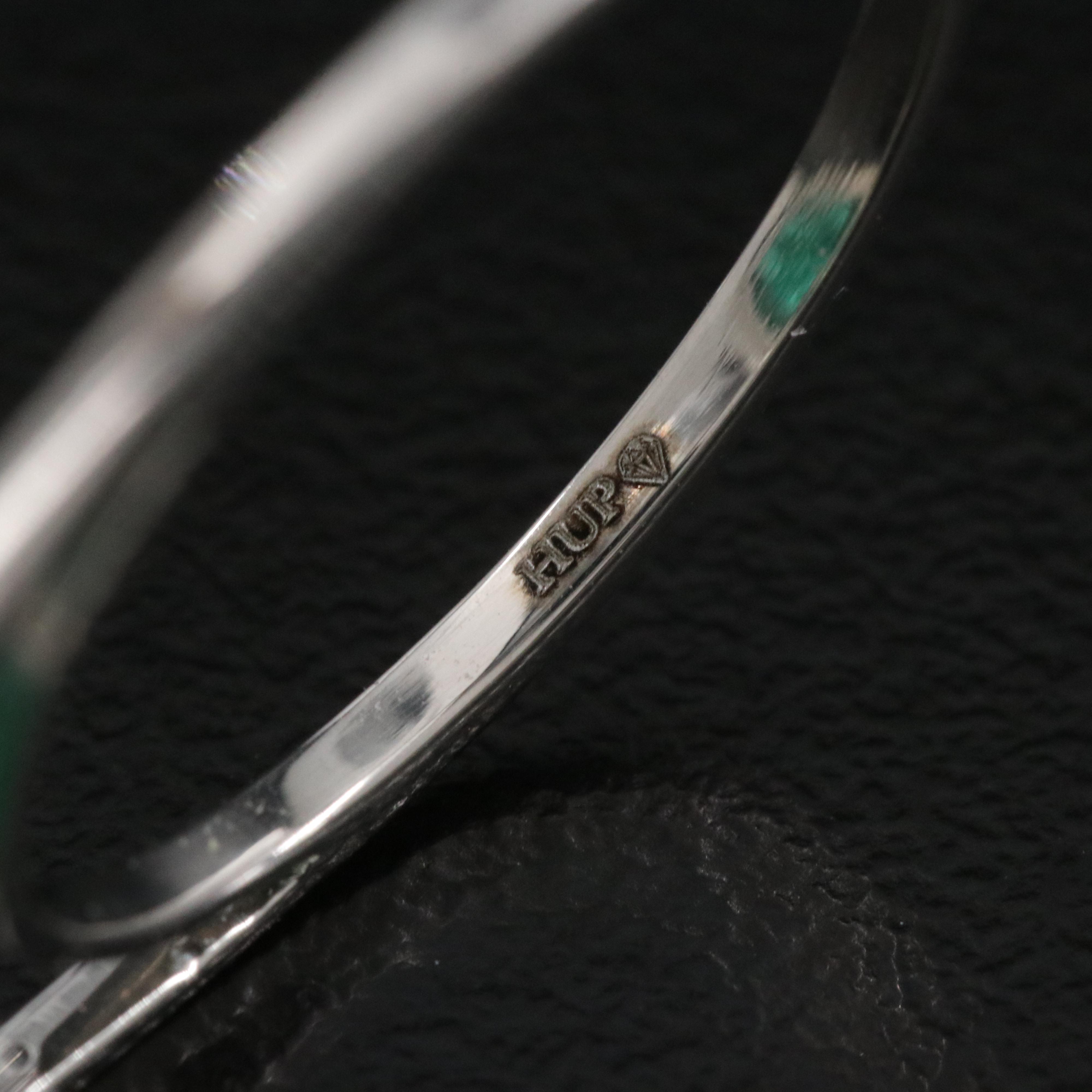 Platinum 6.76 CT Emerald and 0.19 CTW Diamond Ring