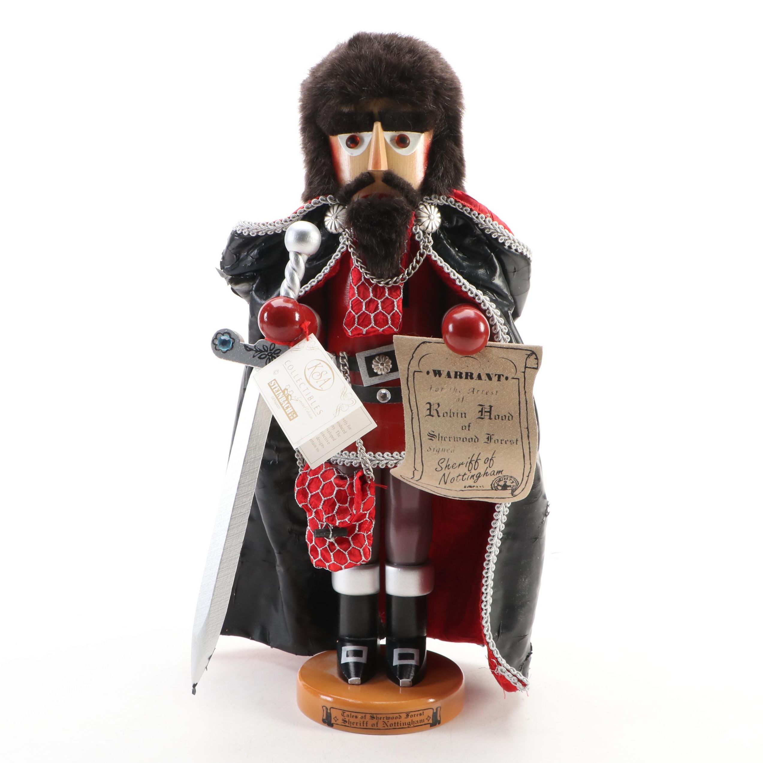 Steinbach "Sheriff of Nottingham" Limited Edition Wooden Nutcracker, 1996