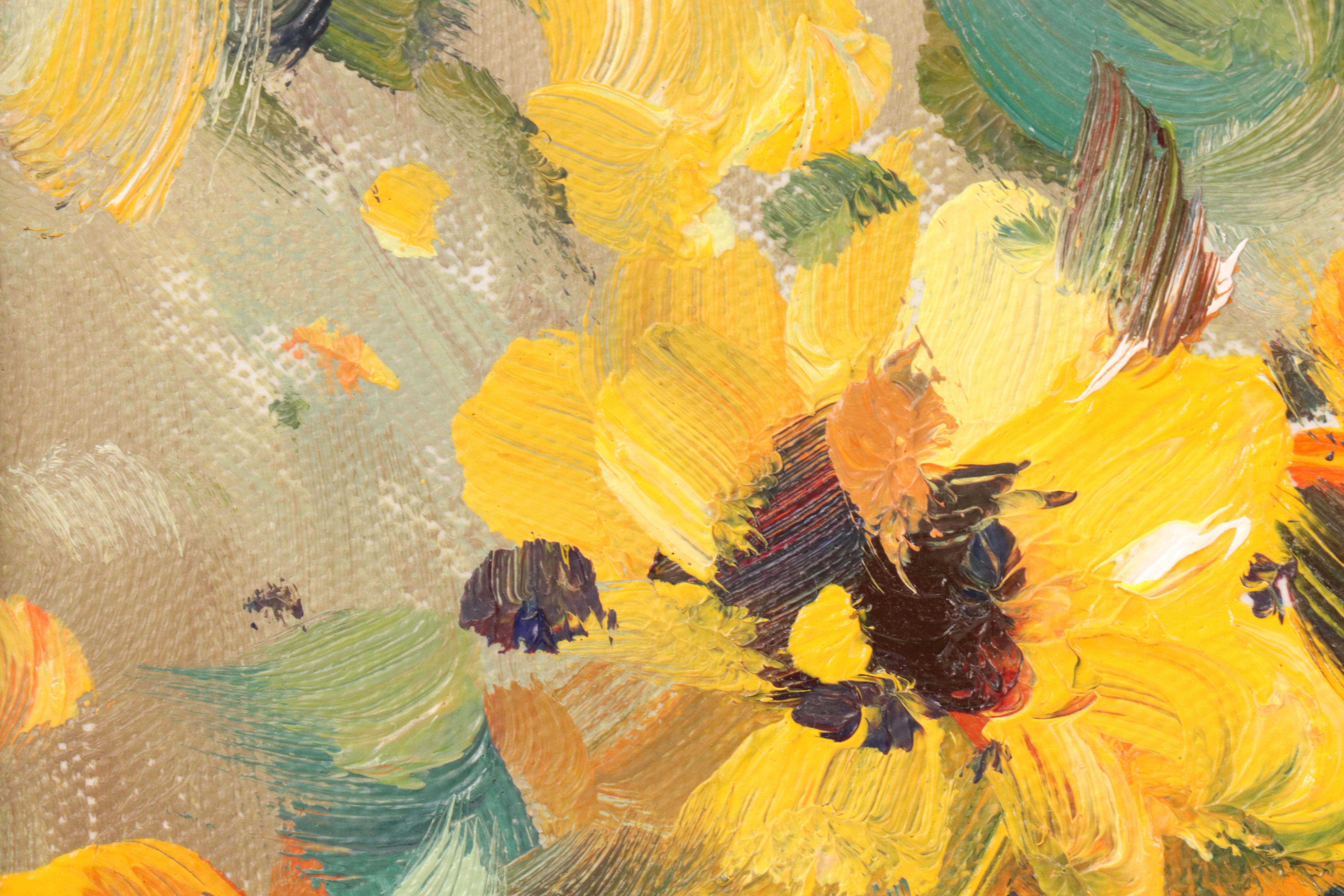 Impressionist Style Floral Still Life Painting, Late 20th Century