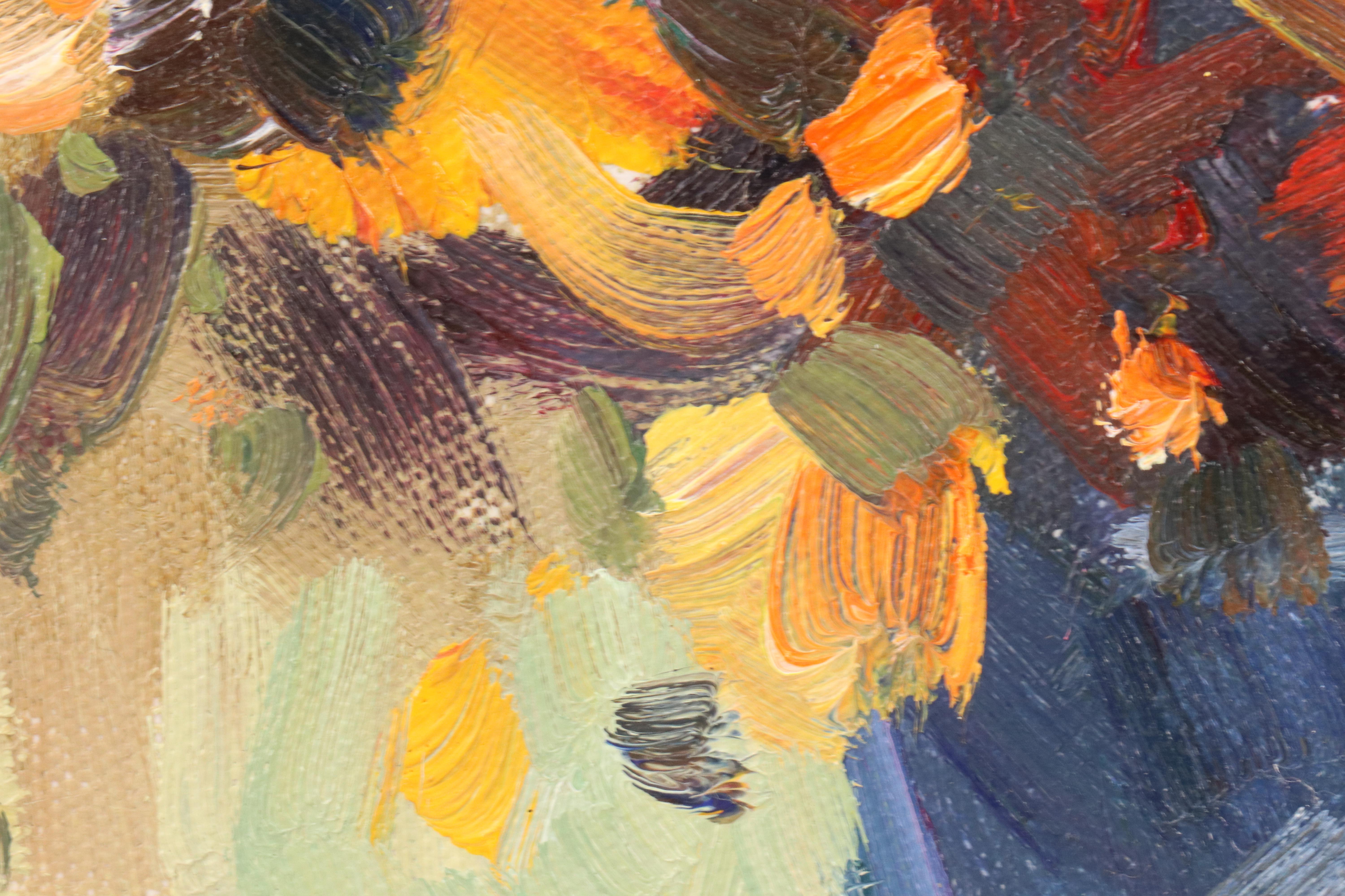 Impressionist Style Floral Still Life Painting, Late 20th Century