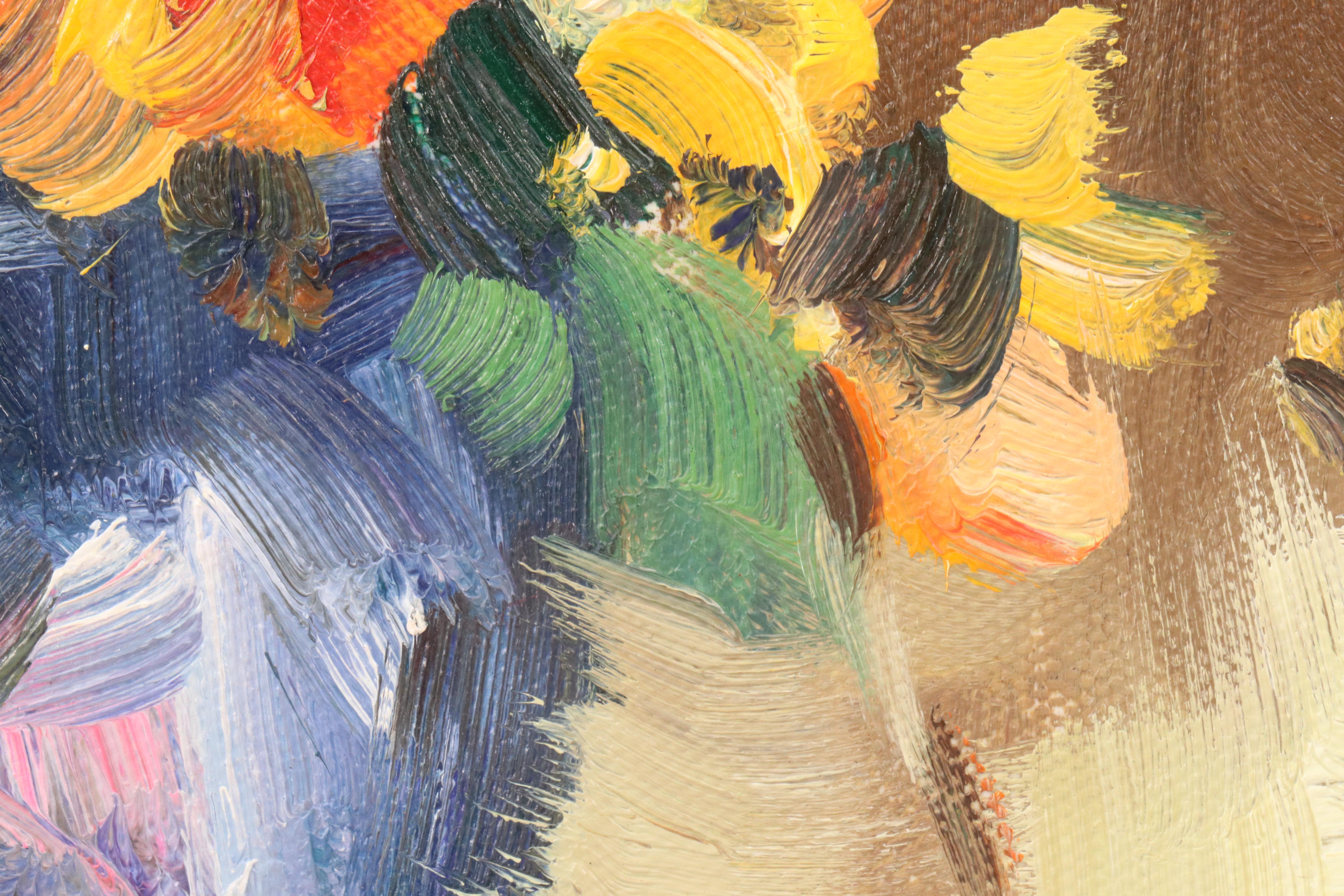 Impressionist Style Floral Still Life Painting, Late 20th Century