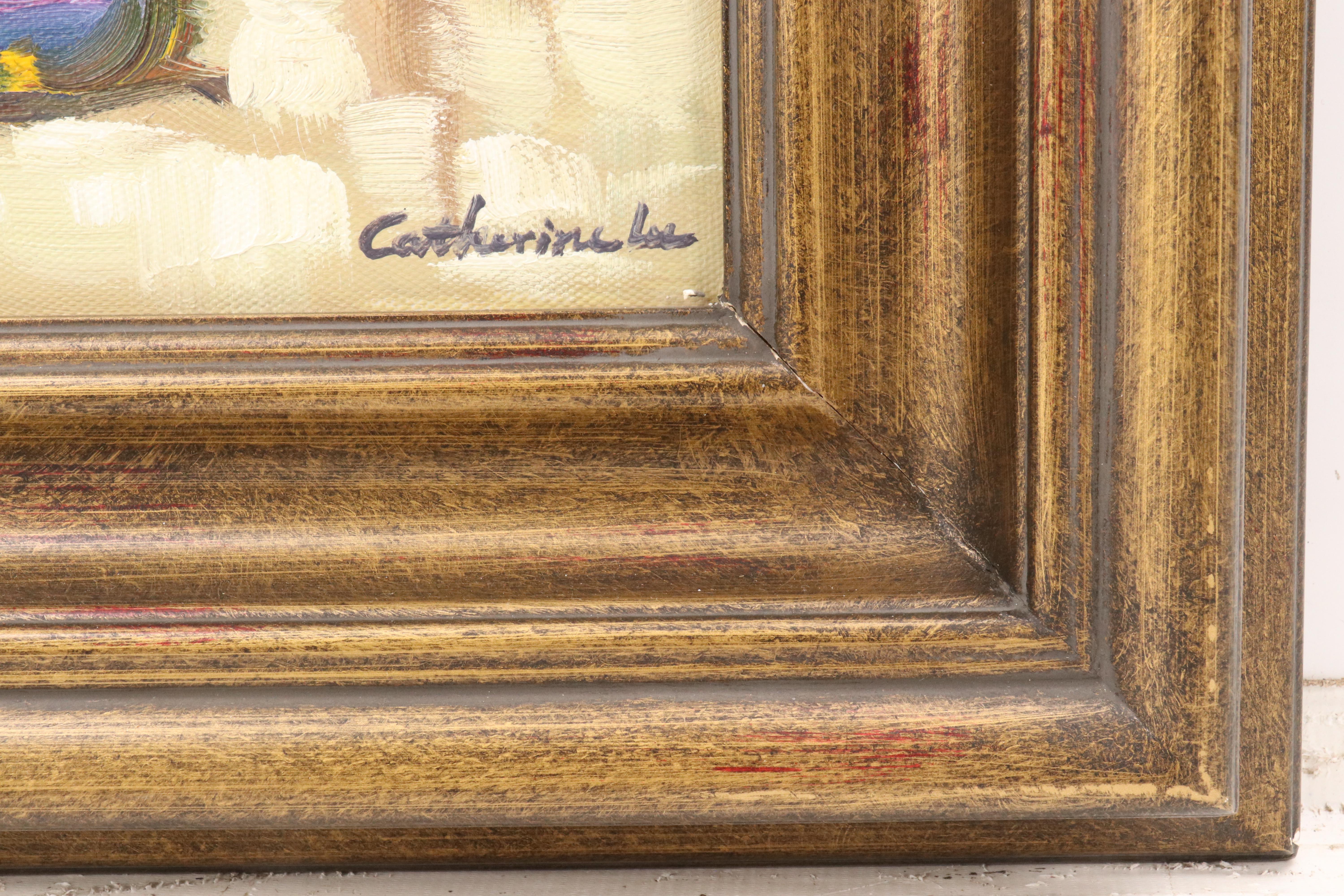 Impressionist Style Floral Still Life Painting, Late 20th Century