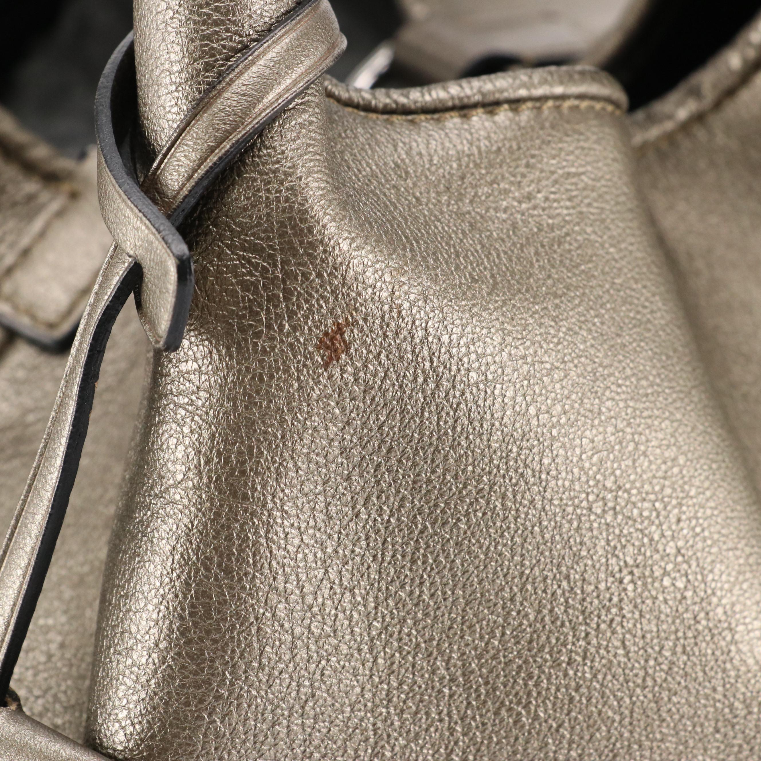 Loewe Metallic Leather Calle Padlock Tote