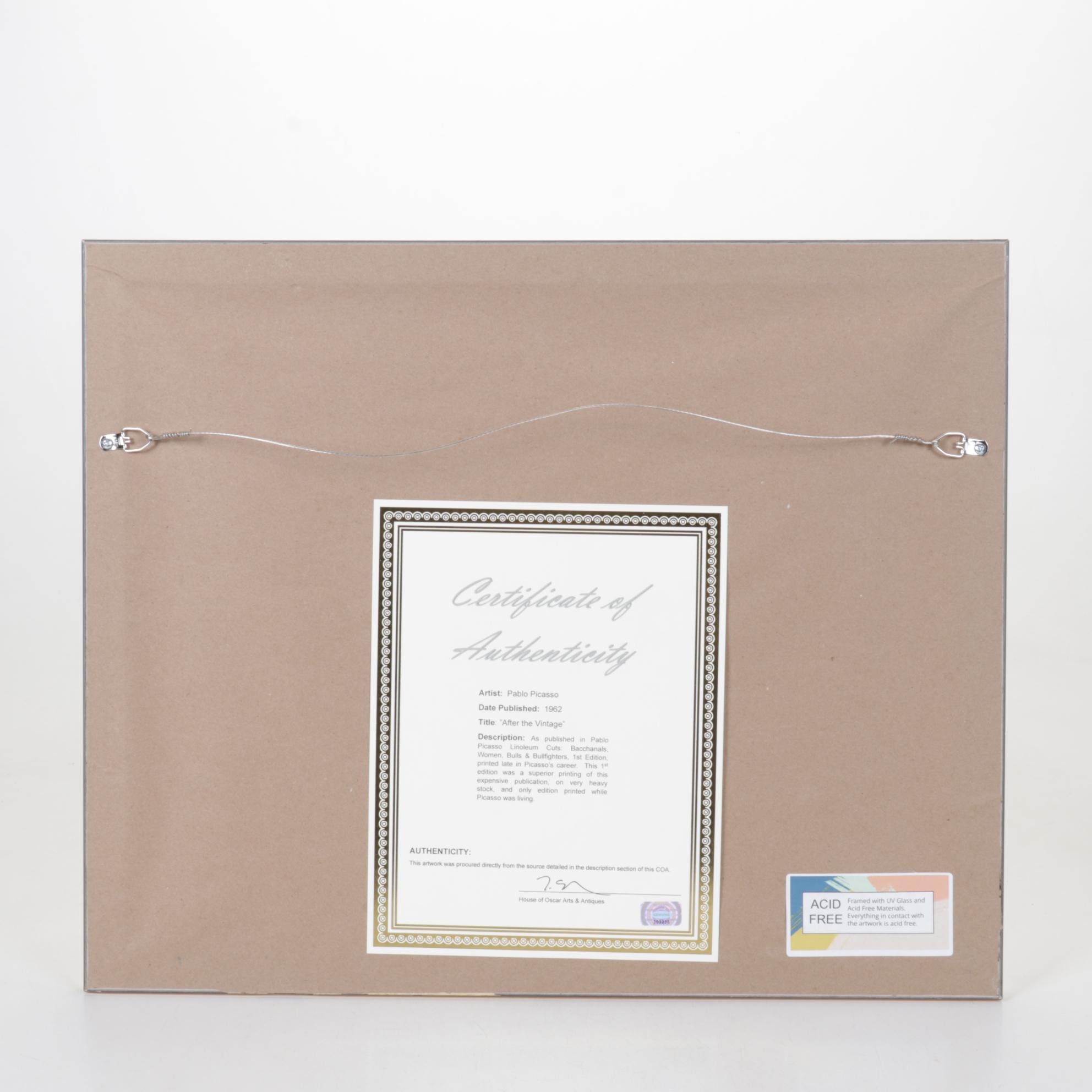 Pablo Picasso Linocut "Les Vendangeurs," 1962