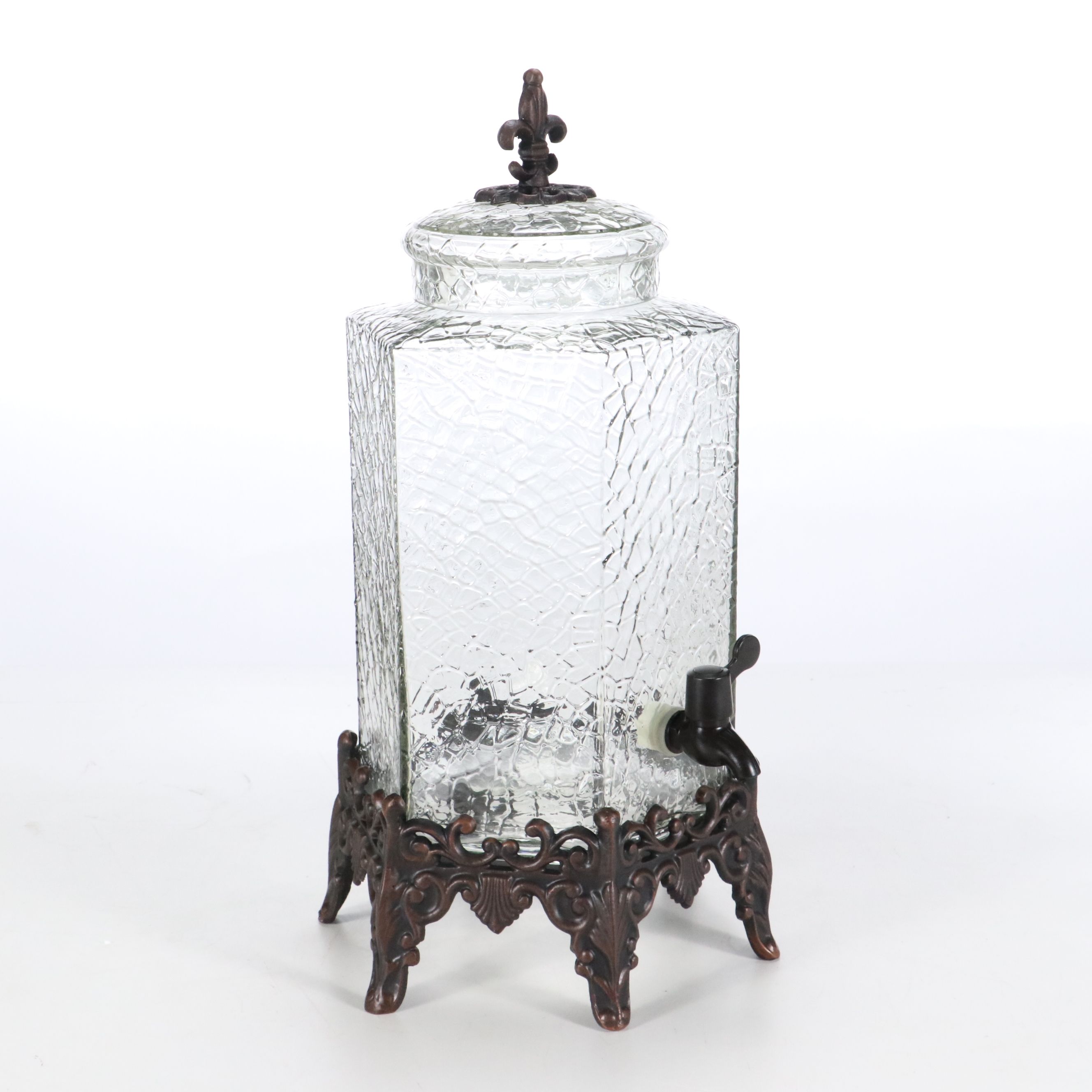 Valencia Glass Beverage Server with Cast Aluminum Pedestal