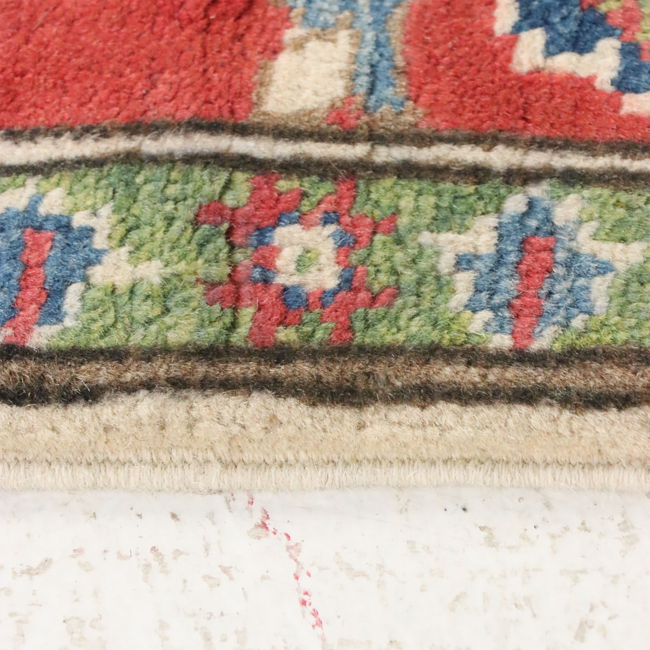 4'1 x 6' Hand-Knotted Pakistani Kazak Area Rug